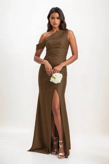 Sheath-Column Maxi Luxe Satin Dress CB0845CS