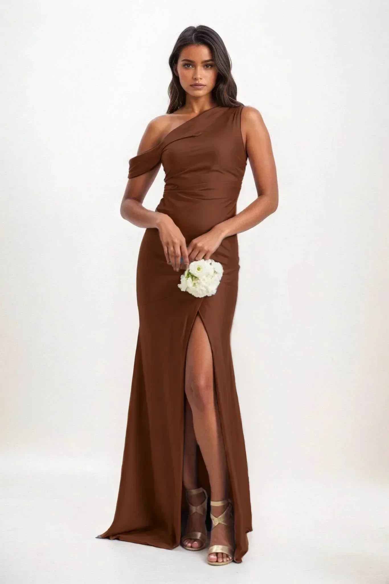 Sheath-Column Maxi Luxe Satin Dress CB0845CS