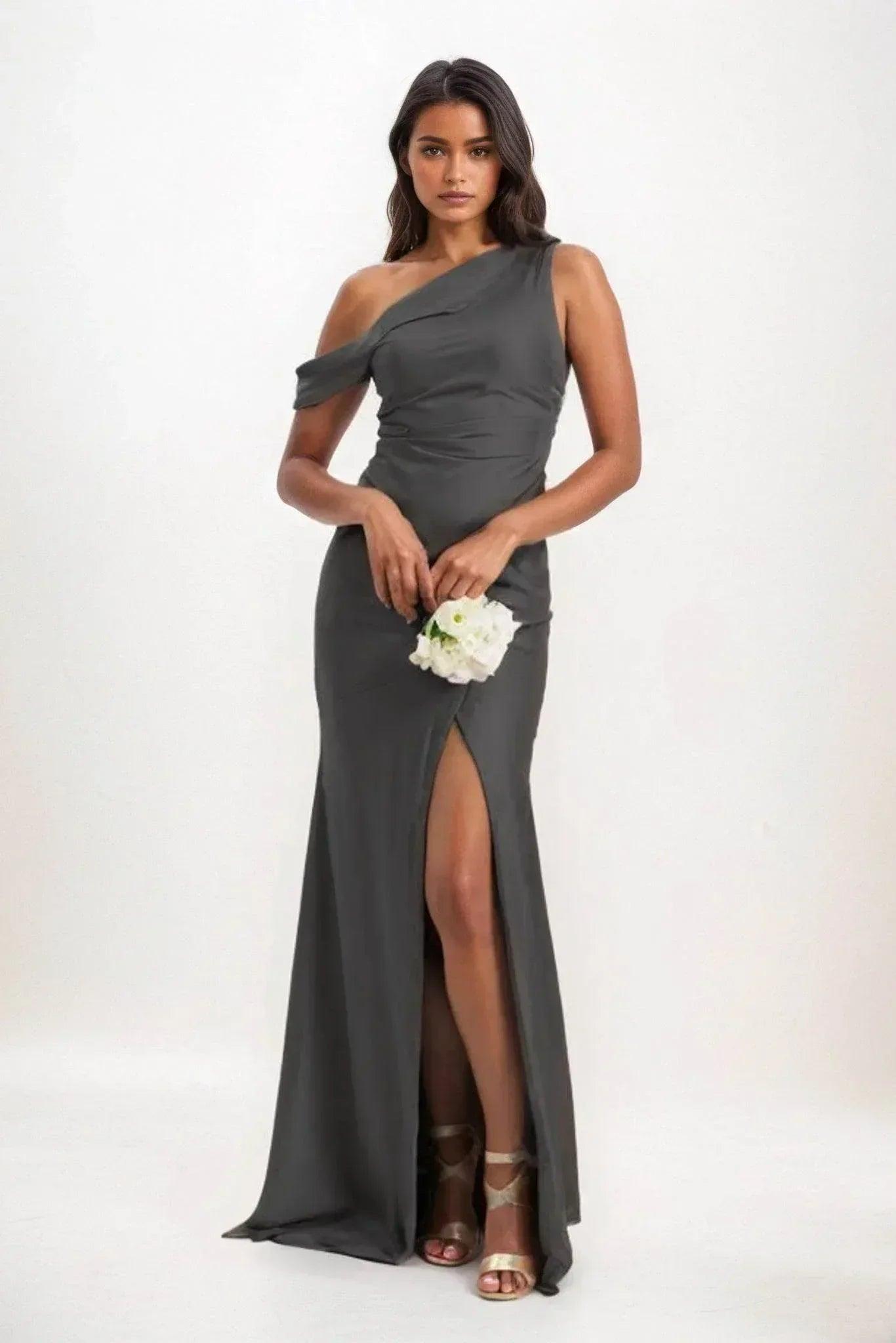Sheath-Column Maxi Luxe Satin Dress CB0845CS