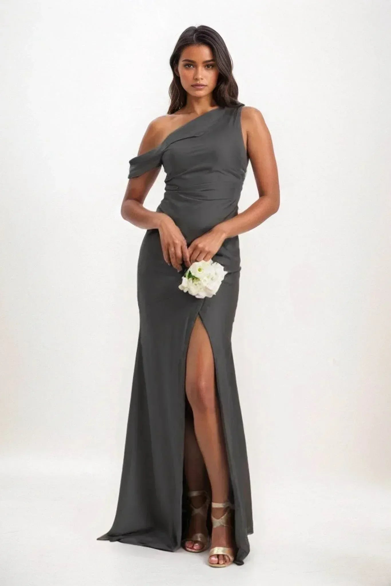 Sheath-Column Maxi Luxe Satin Dress CB0845CS