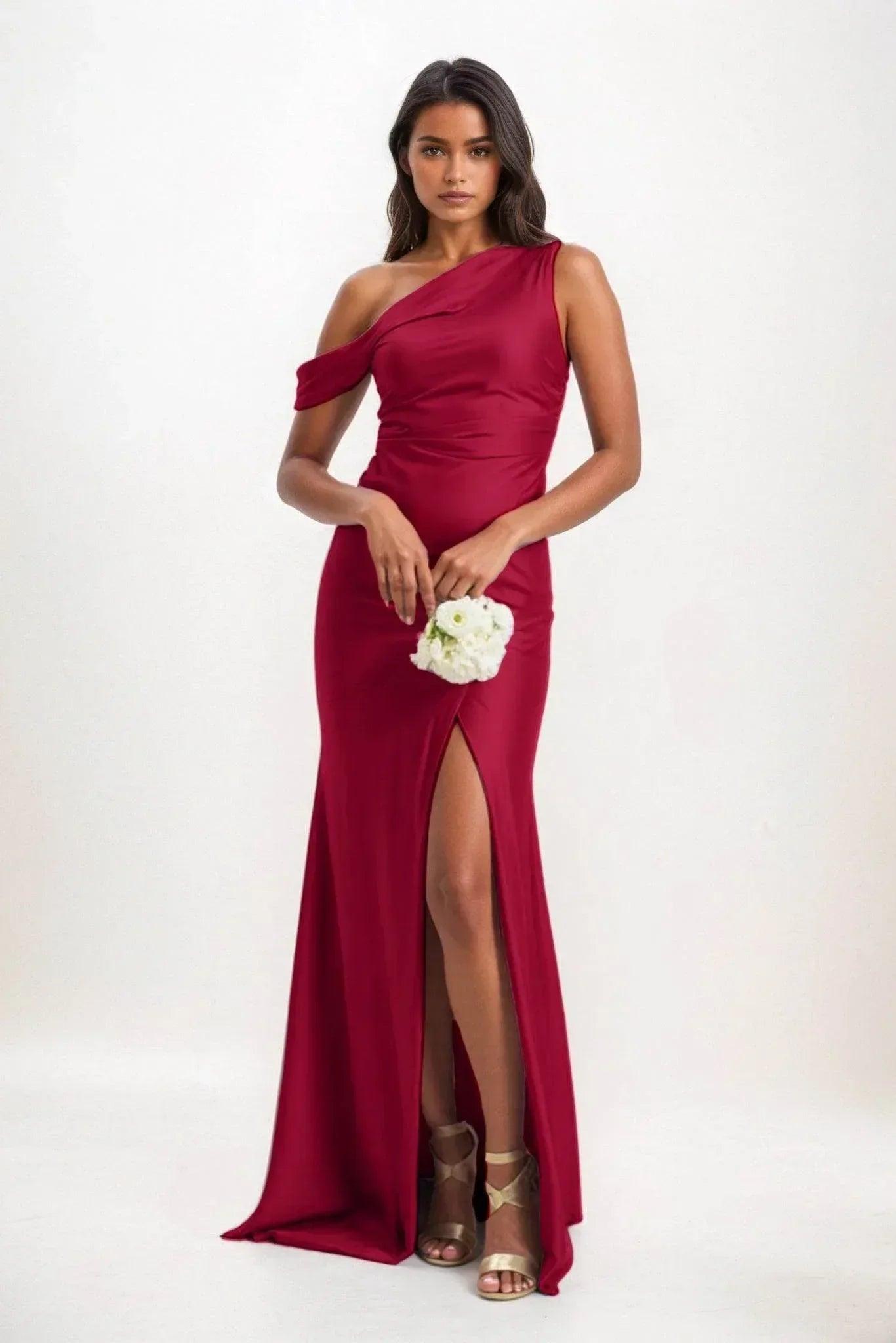 Sheath-Column Maxi Luxe Satin Dress CB0845CS