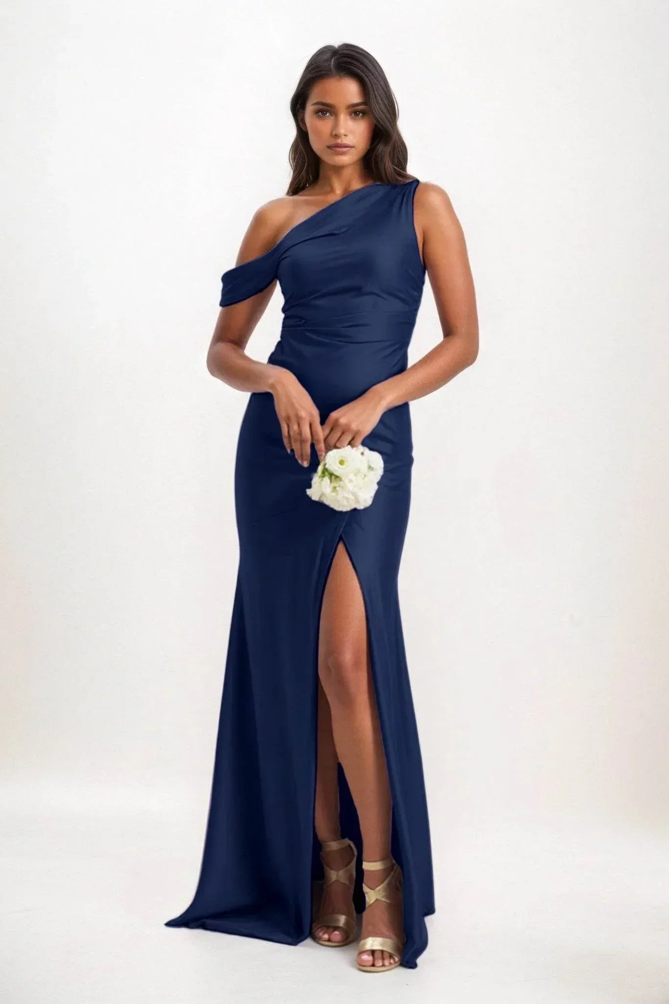 Sheath-Column Maxi Luxe Satin Dress CB0845CS