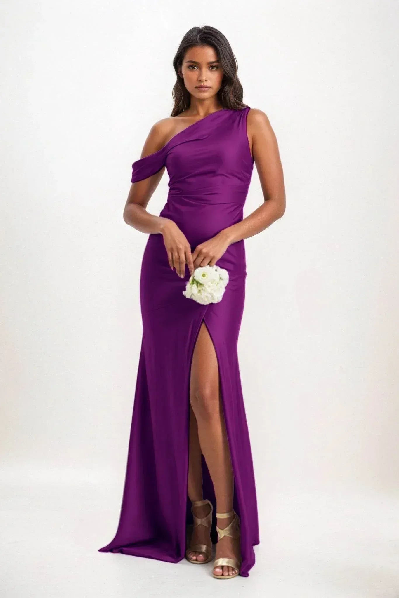 Sheath-Column Maxi Luxe Satin Dress CB0845CS