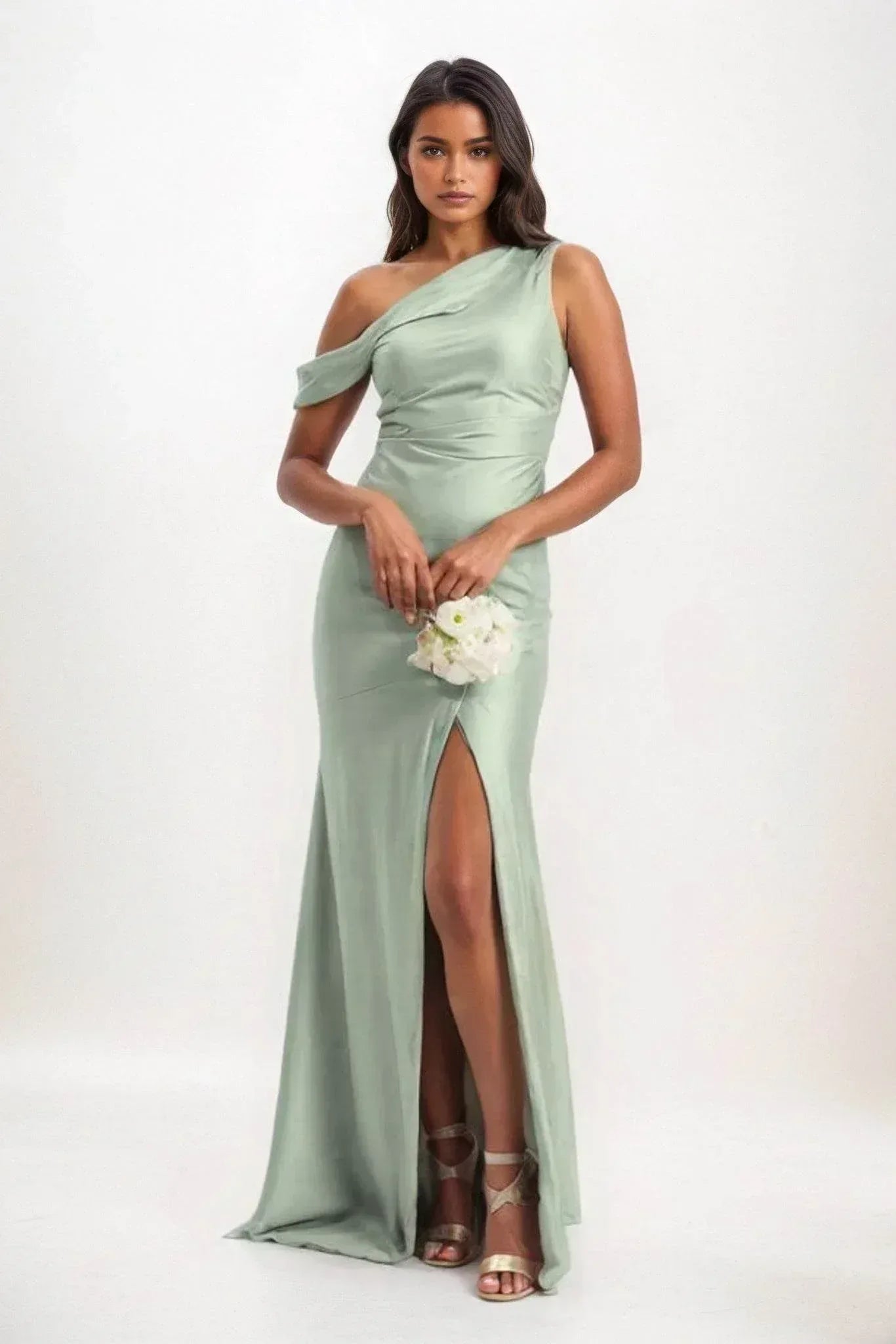 Sheath-Column Maxi Luxe Satin Dress CB0845CS