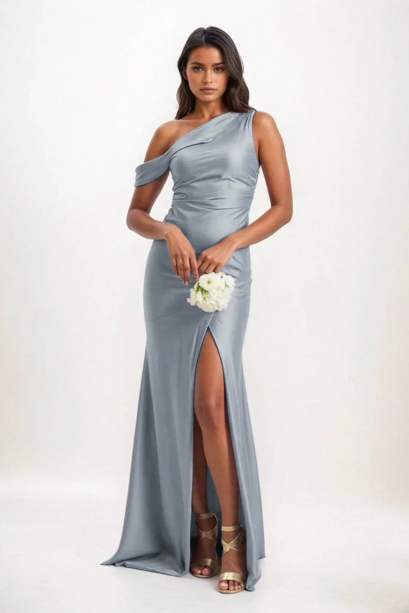 Sheath-Column Maxi Luxe Satin Dress CB0845CS