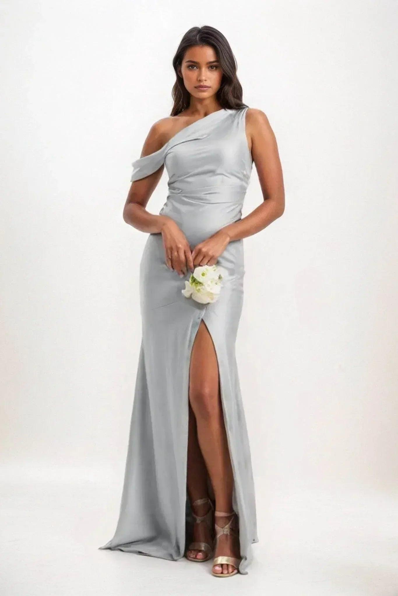 Sheath-Column Maxi Luxe Satin Dress CB0845CS