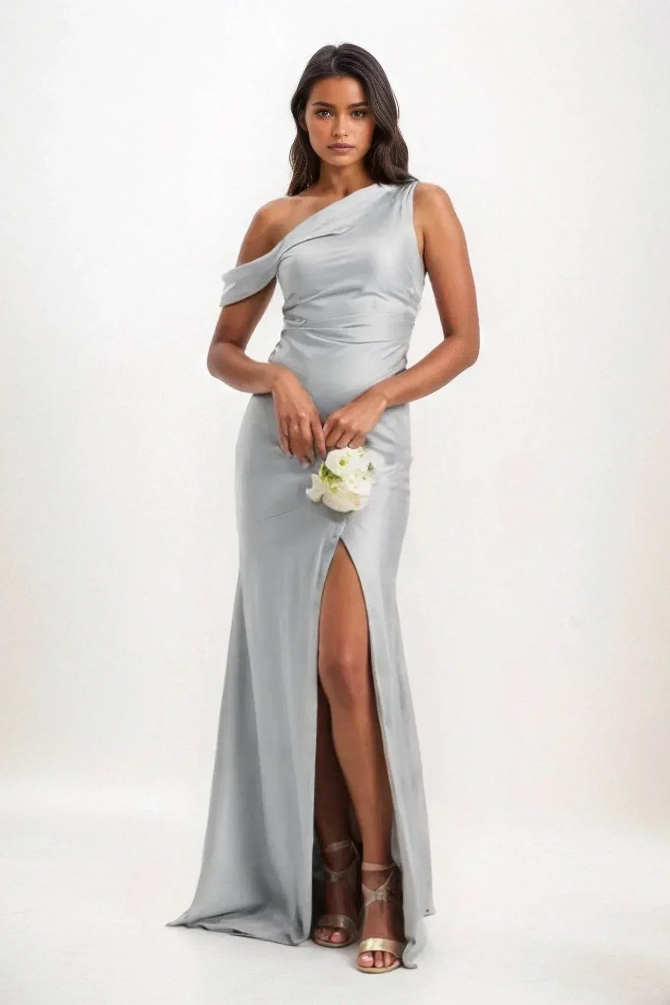Sheath-Column Maxi Luxe Satin Dress CB0845CS