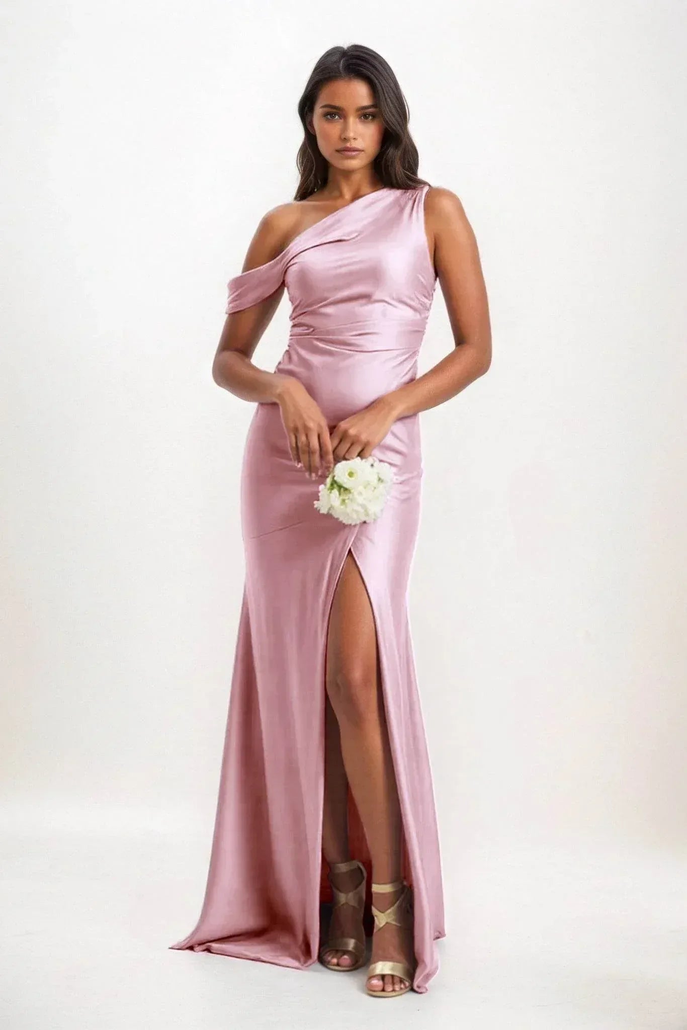 Sheath-Column Maxi Luxe Satin Dress CB0845CS