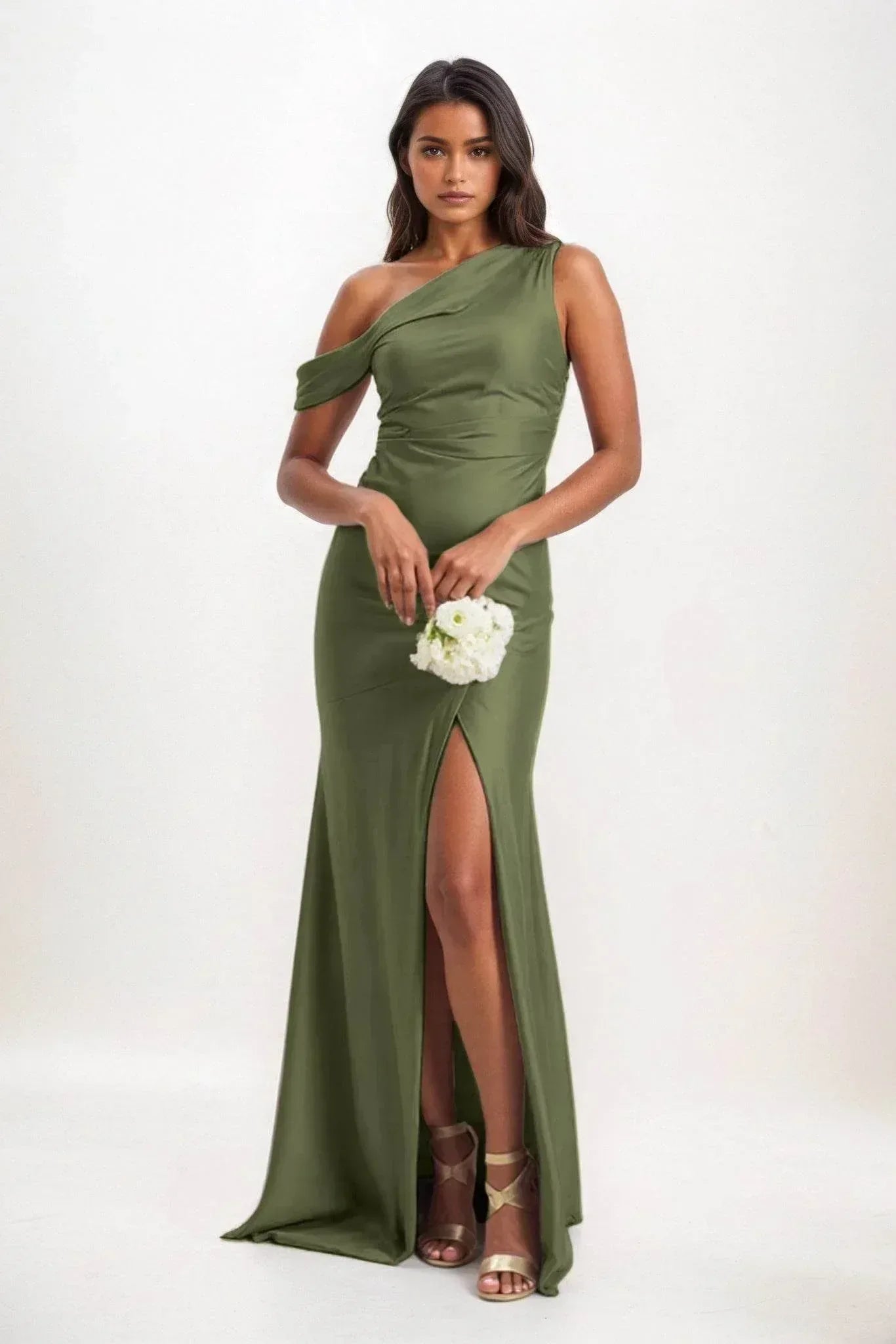 Sheath-Column Maxi Luxe Satin Dress CB0845CS