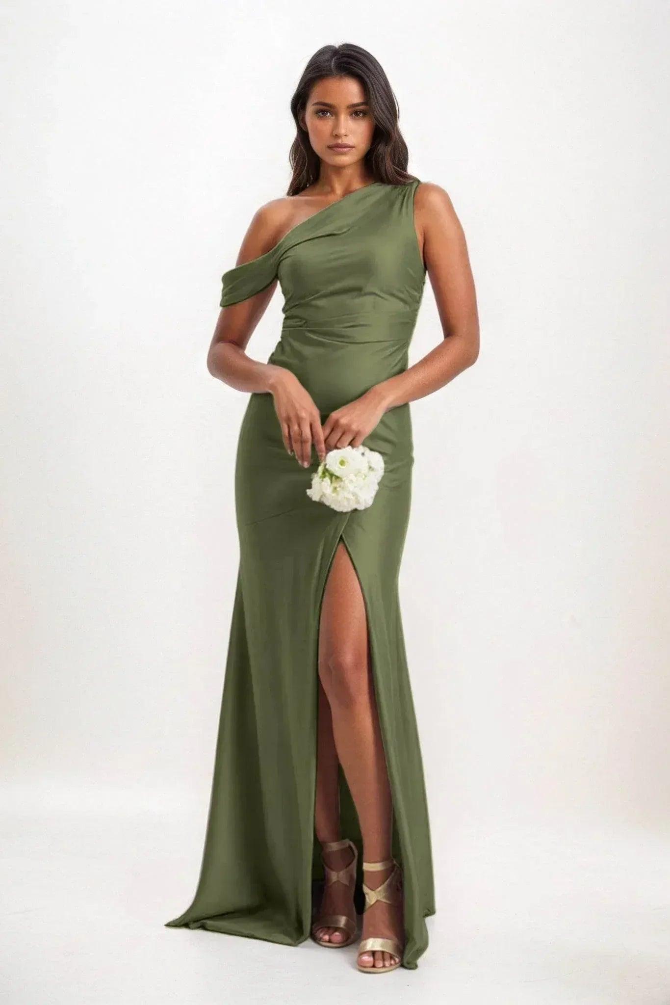 Sheath-Column Maxi Luxe Satin Dress CB0845CS