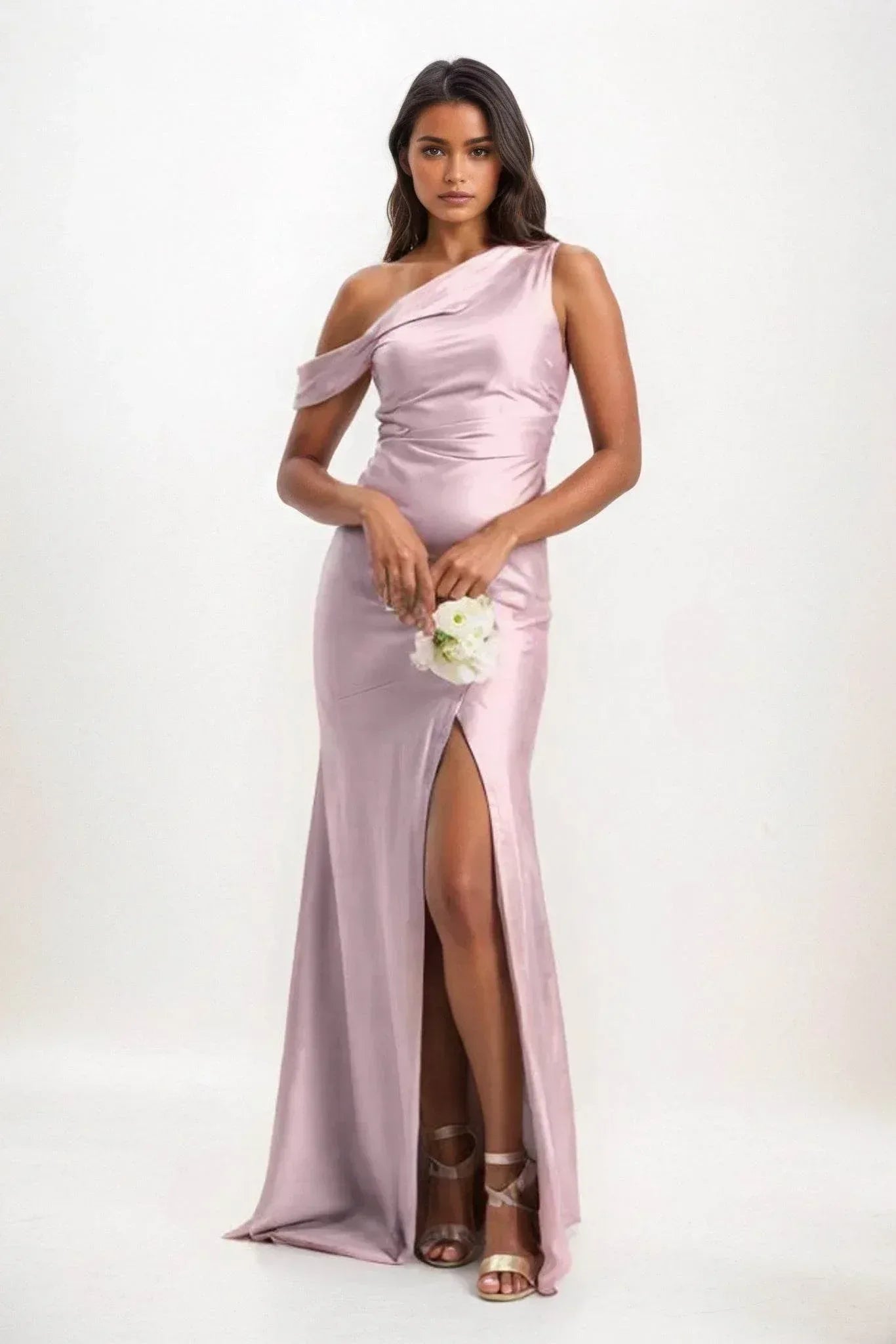 Sheath-Column Maxi Luxe Satin Dress CB0845CS