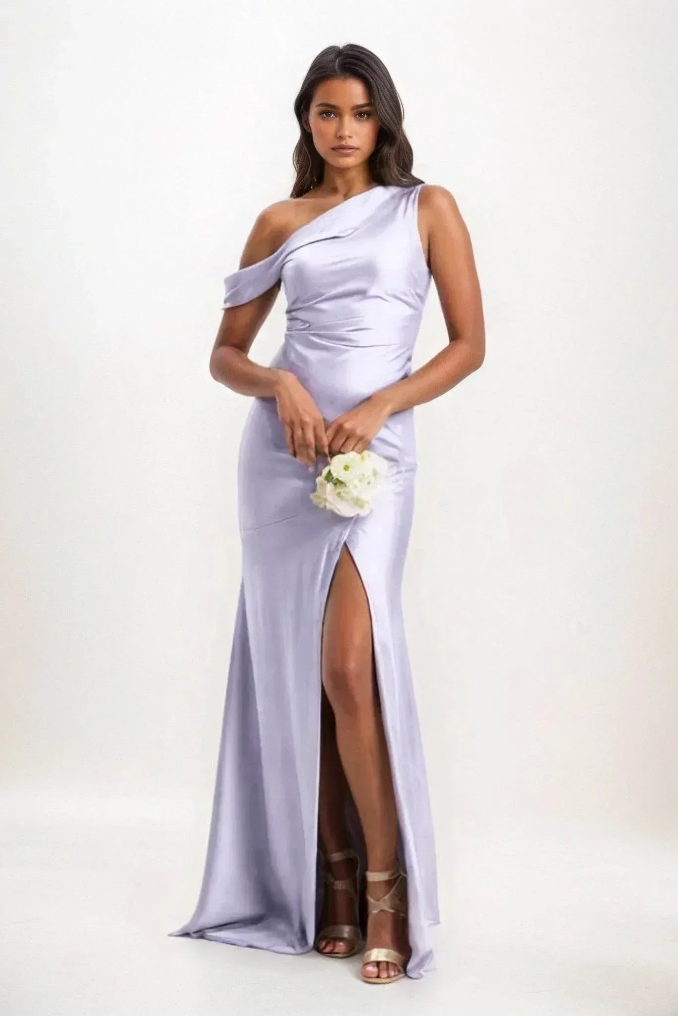 Sheath-Column Maxi Luxe Satin Dress CB0845CS