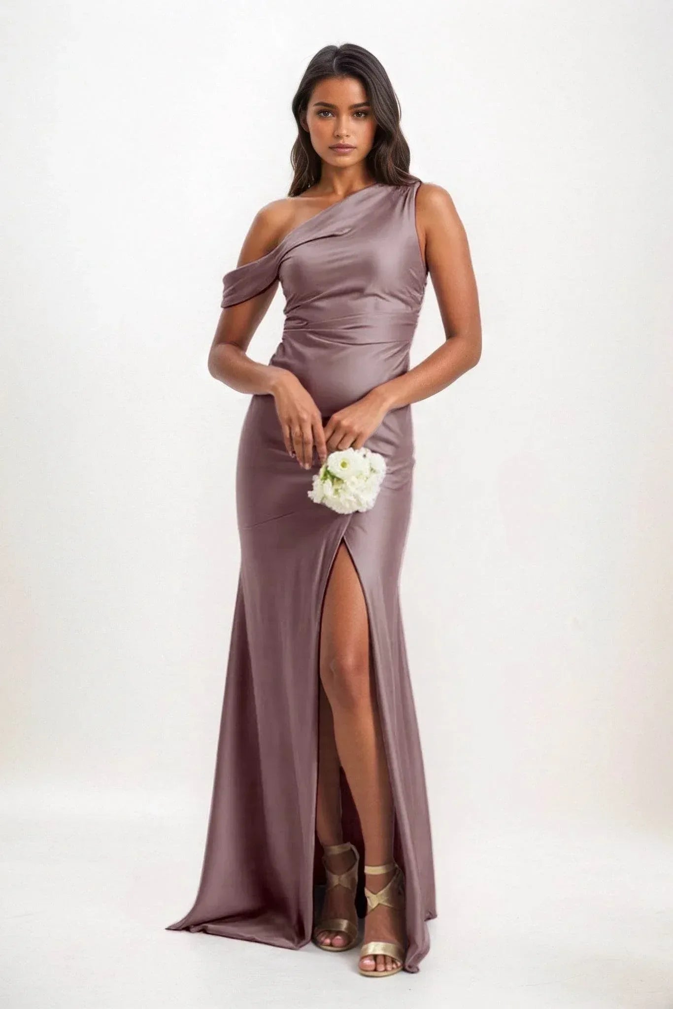 Sheath-Column Maxi Luxe Satin Dress CB0845CS