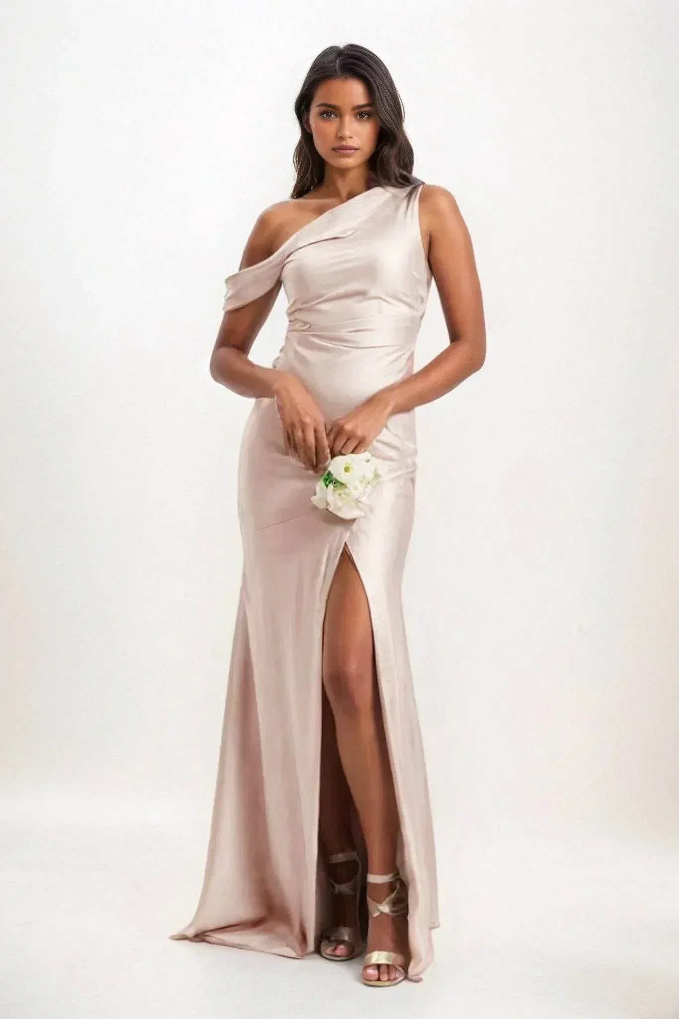 Sheath-Column Maxi Luxe Satin Dress CB0845CS