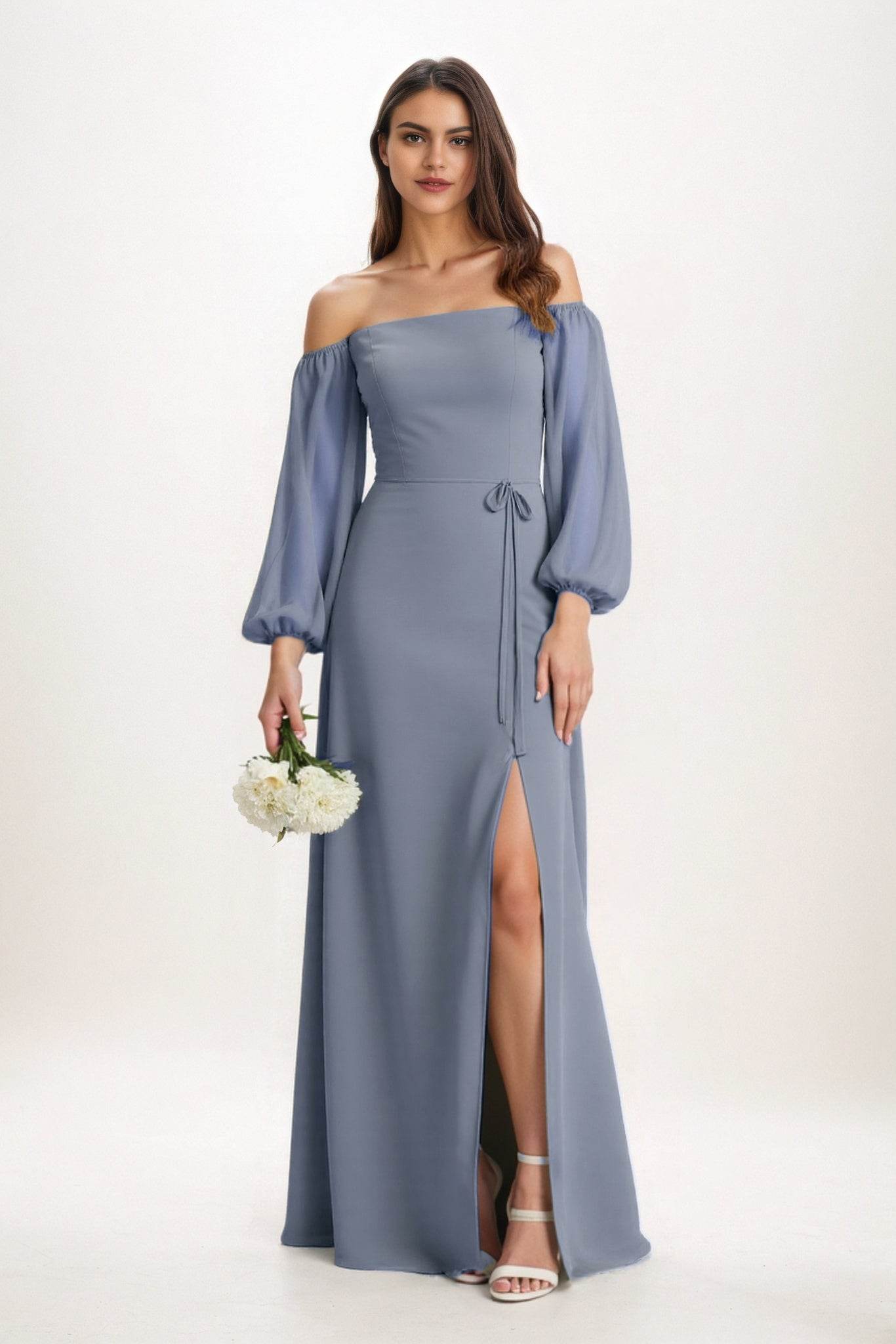 A-Line Maxi Chiffon Bridesmaid Dress CB0847