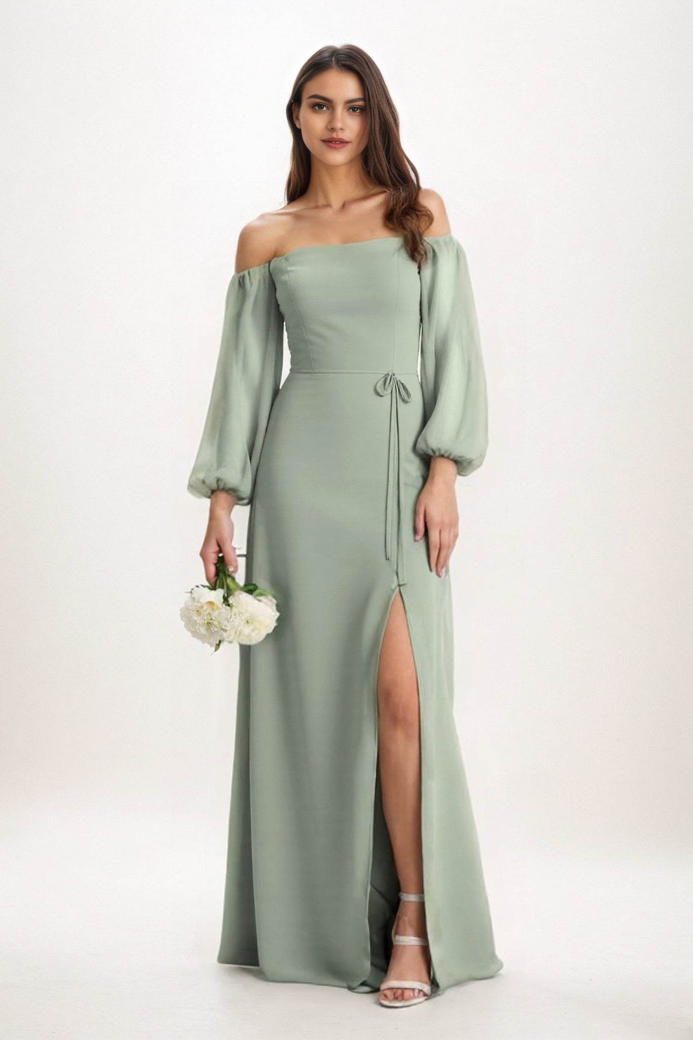 A-Line Maxi Chiffon Bridesmaid Dress CB0847