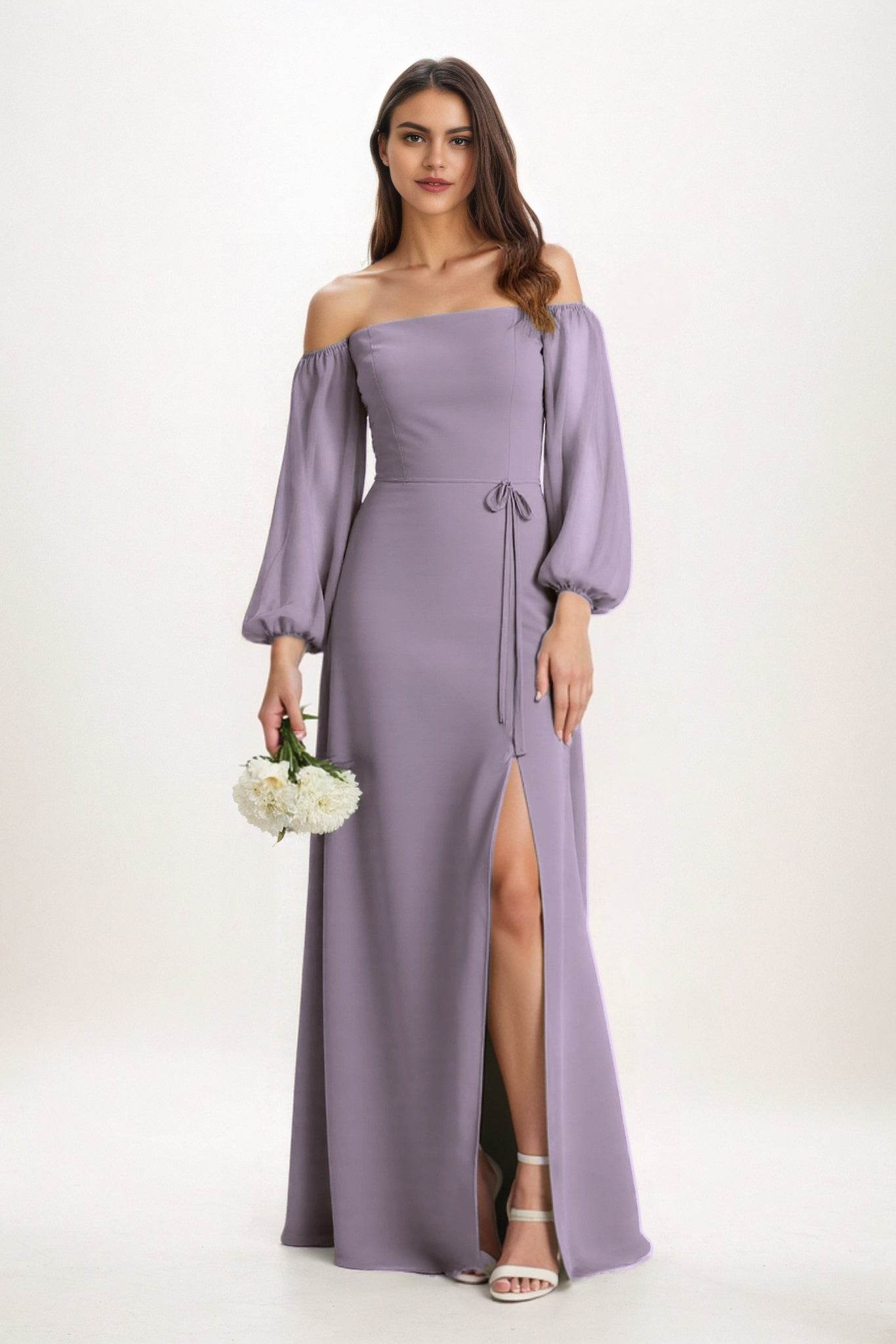 A-Line Maxi Chiffon Bridesmaid Dress CB0847