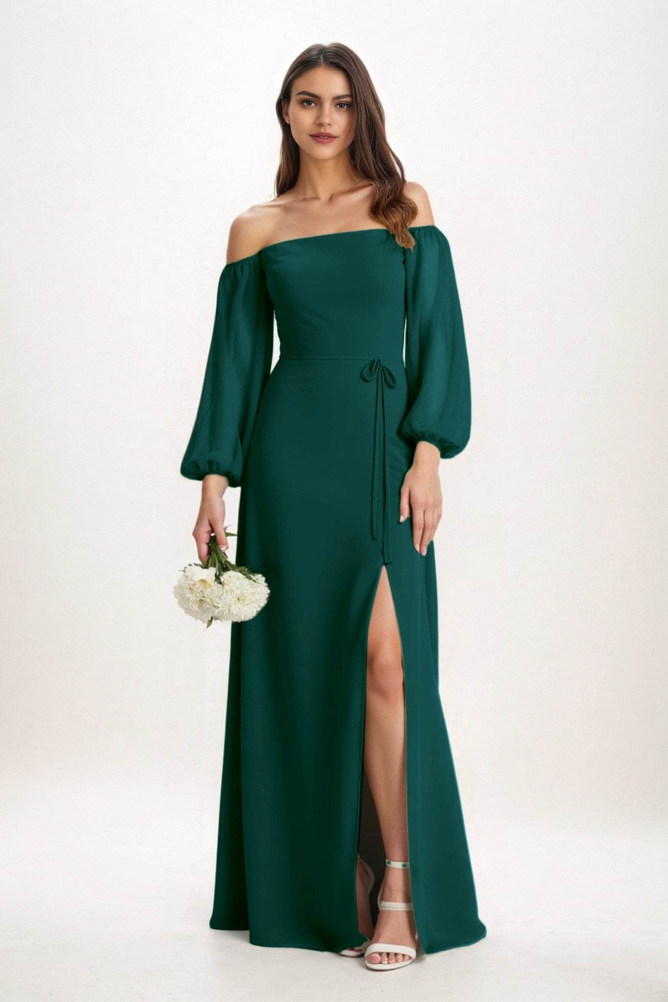 A-Line Maxi Chiffon Bridesmaid Dress CB0847