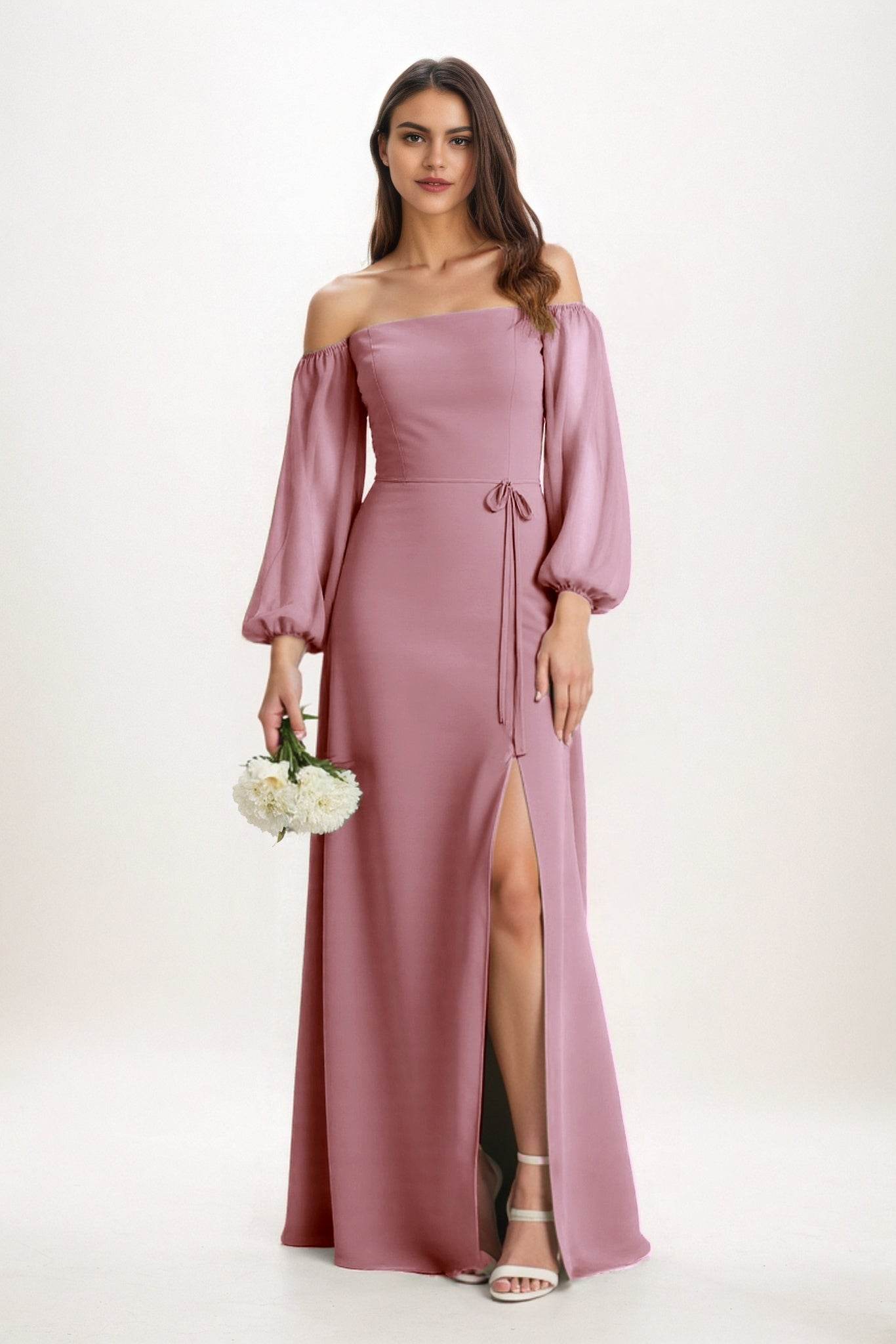 A-Line Maxi Chiffon Bridesmaid Dress CB0847