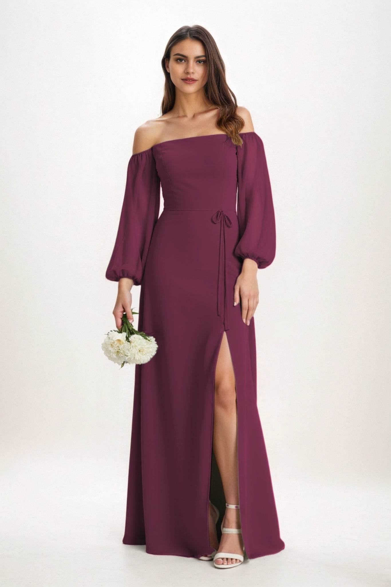 A-Line Maxi Chiffon Bridesmaid Dress CB0847
