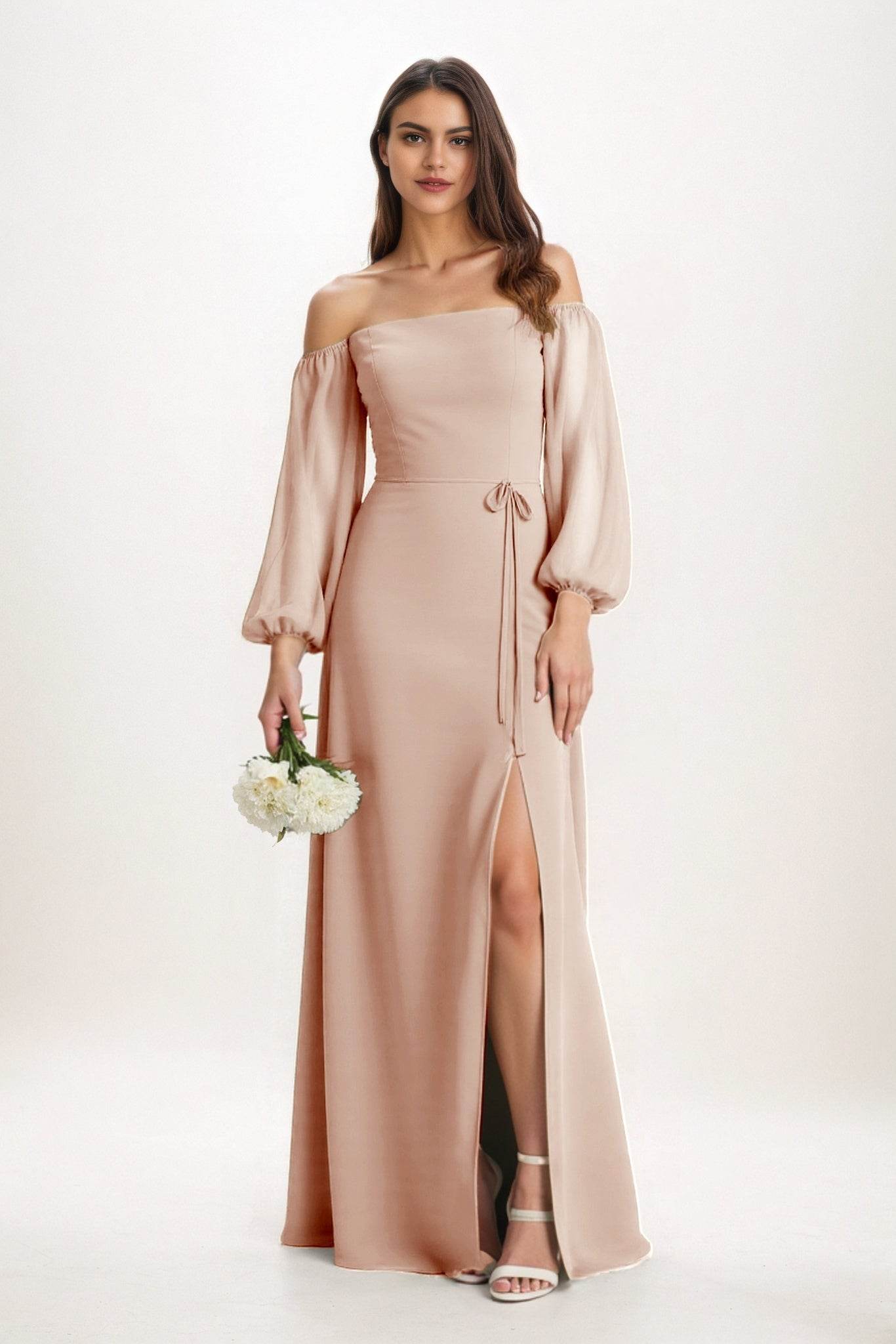 A-Line Maxi Chiffon Bridesmaid Dress CB0847