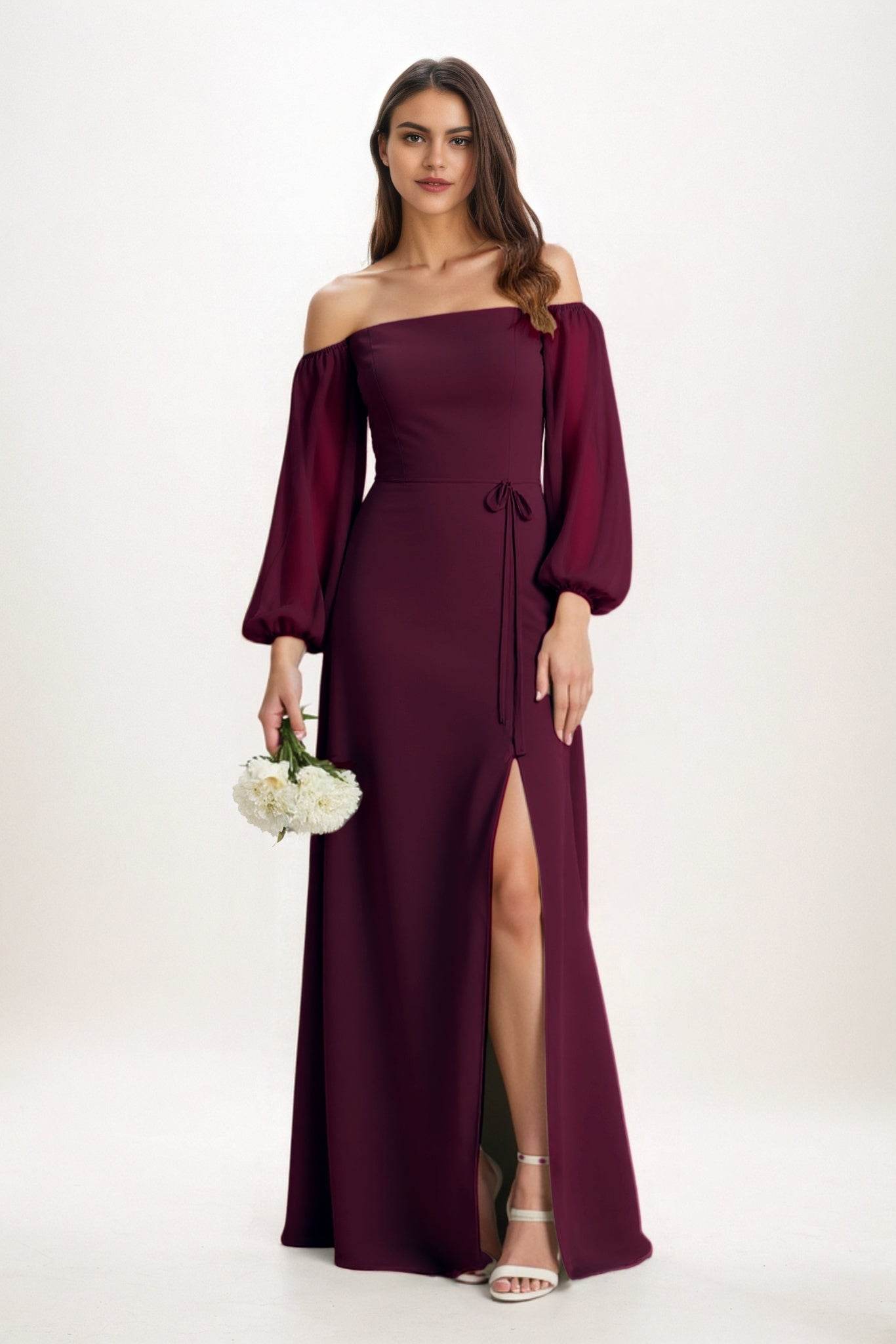 A-Line Maxi Chiffon Bridesmaid Dress CB0847