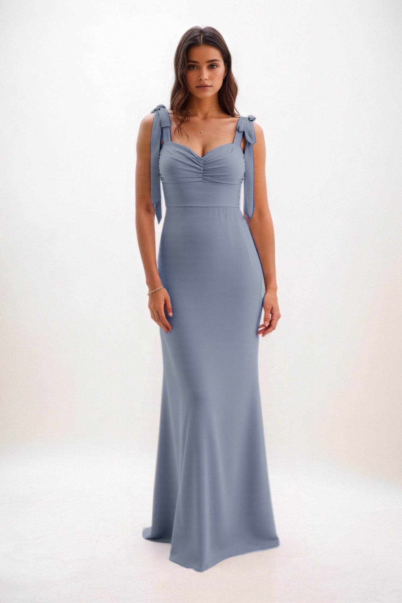 Sheath-Column Maxi Chiffon Bridesmaid Dress CB0849