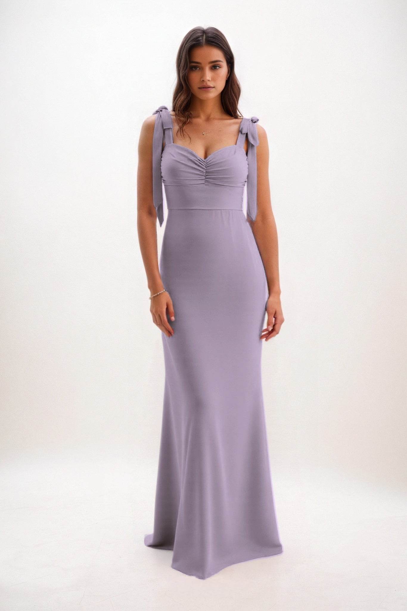 Sheath-Column Maxi Chiffon Bridesmaid Dress CB0849
