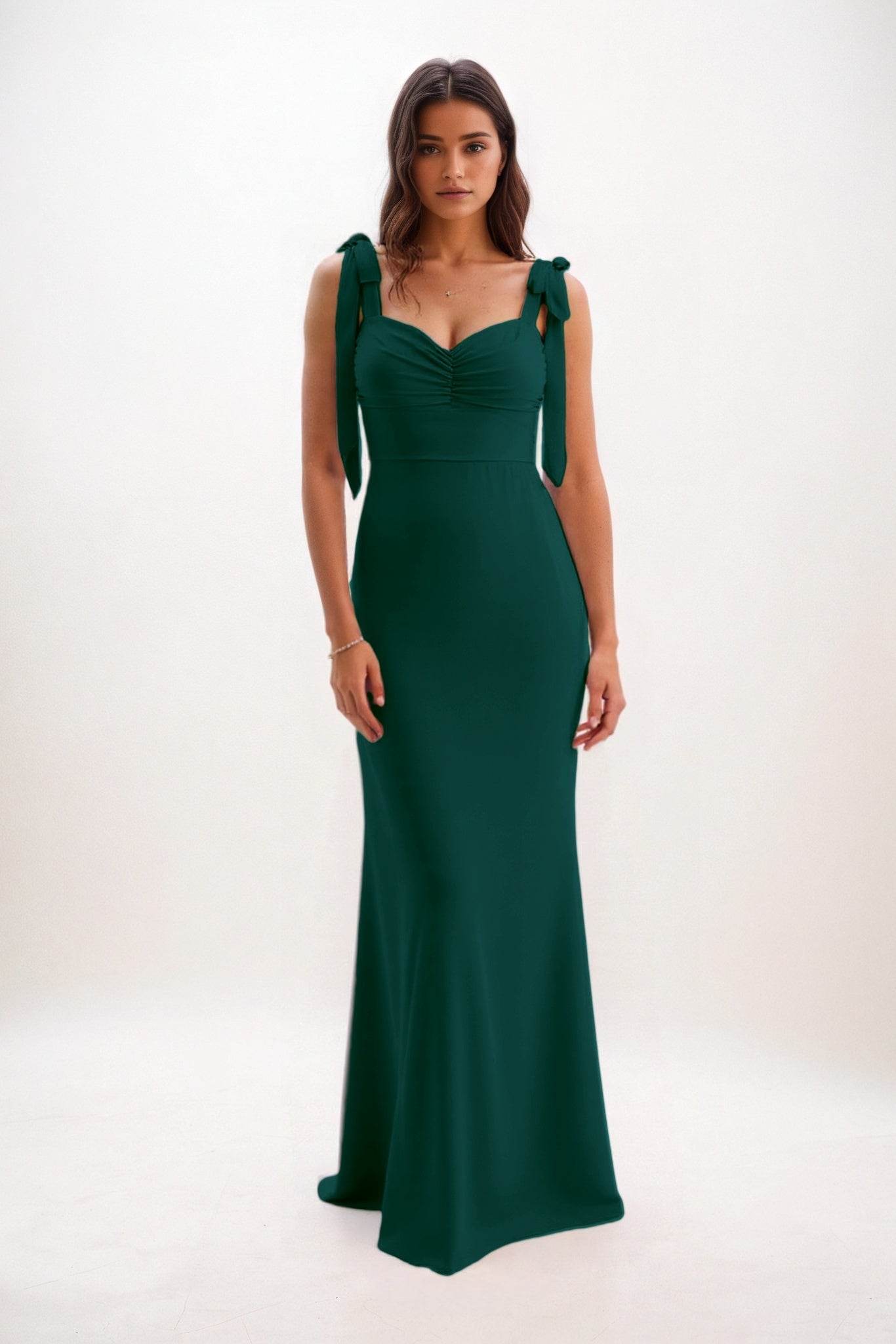 Sheath-Column Maxi Chiffon Bridesmaid Dress CB0849