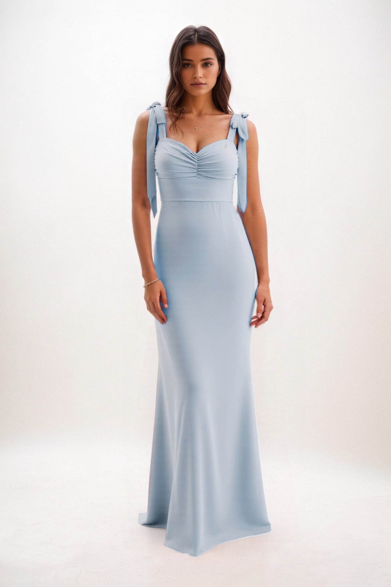 Sheath-Column Maxi Chiffon Bridesmaid Dress CB0849