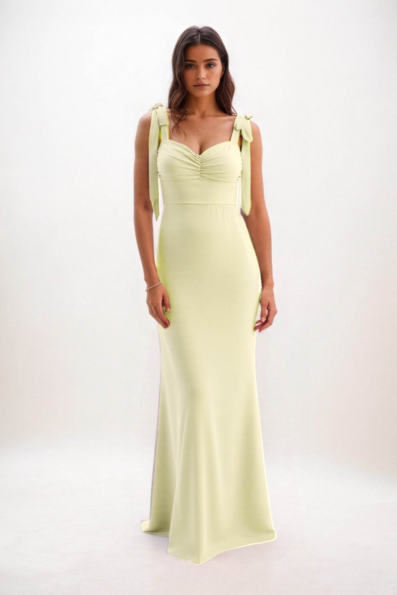 Sheath-Column Maxi Chiffon Bridesmaid Dress CB0849