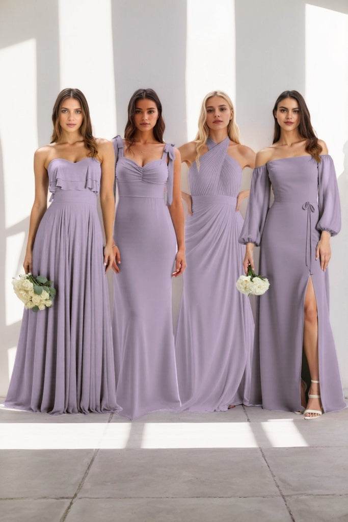 A-Line Maxi Chiffon Bridesmaid Dress CB0847