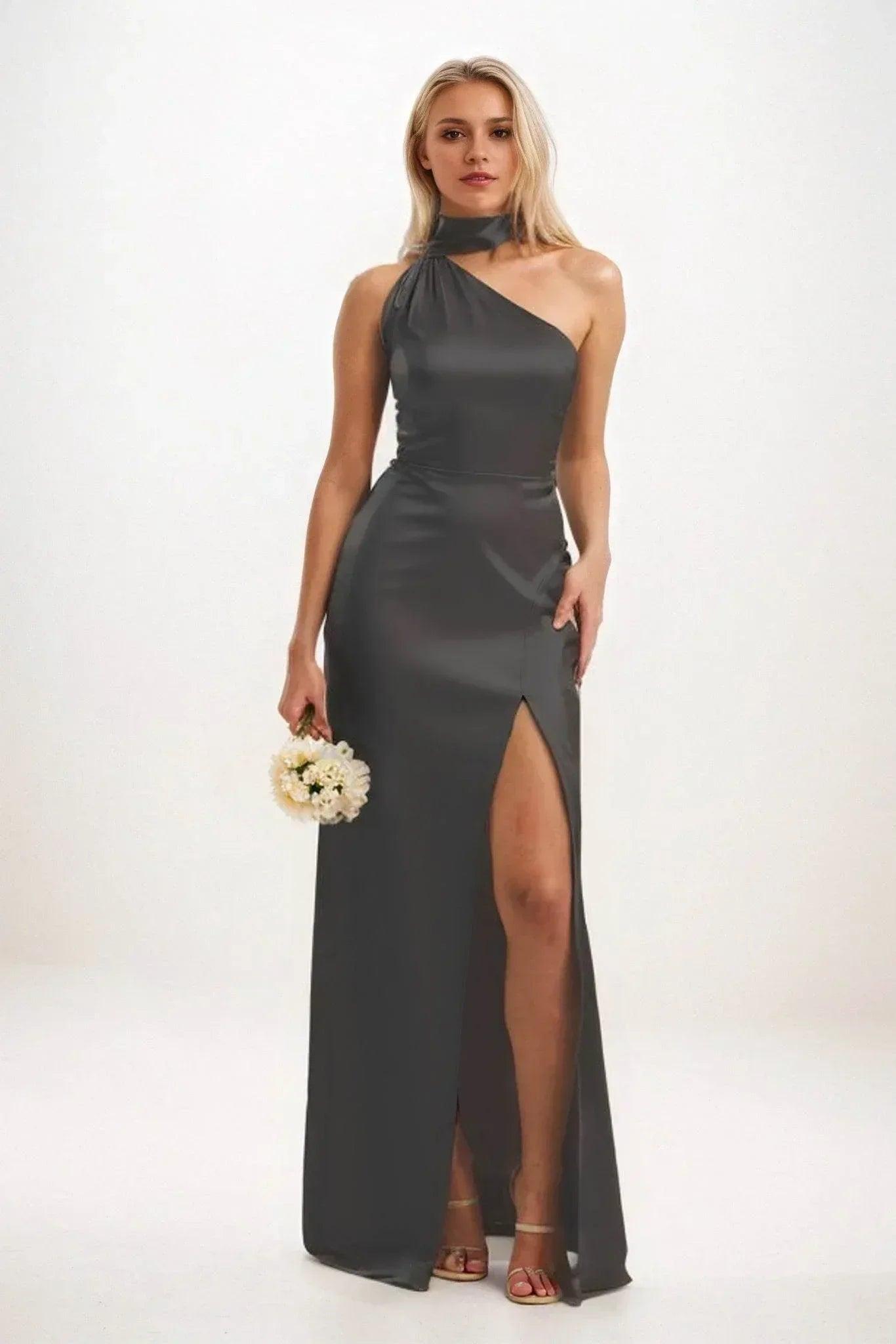 Sheath-Column Maxi Luxe Satin Dress CB0851CS