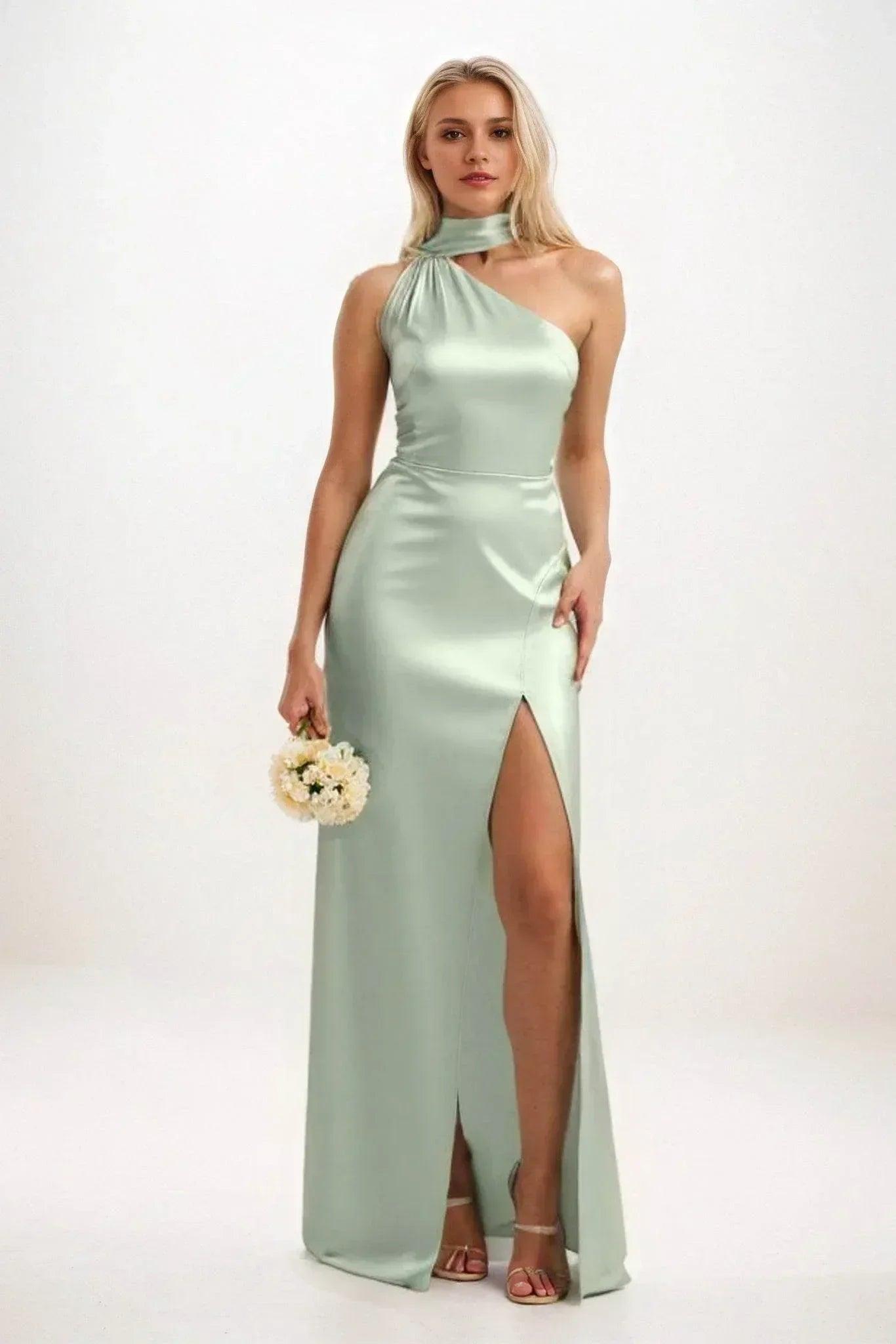 Sheath-Column Maxi Luxe Satin Dress CB0851CS