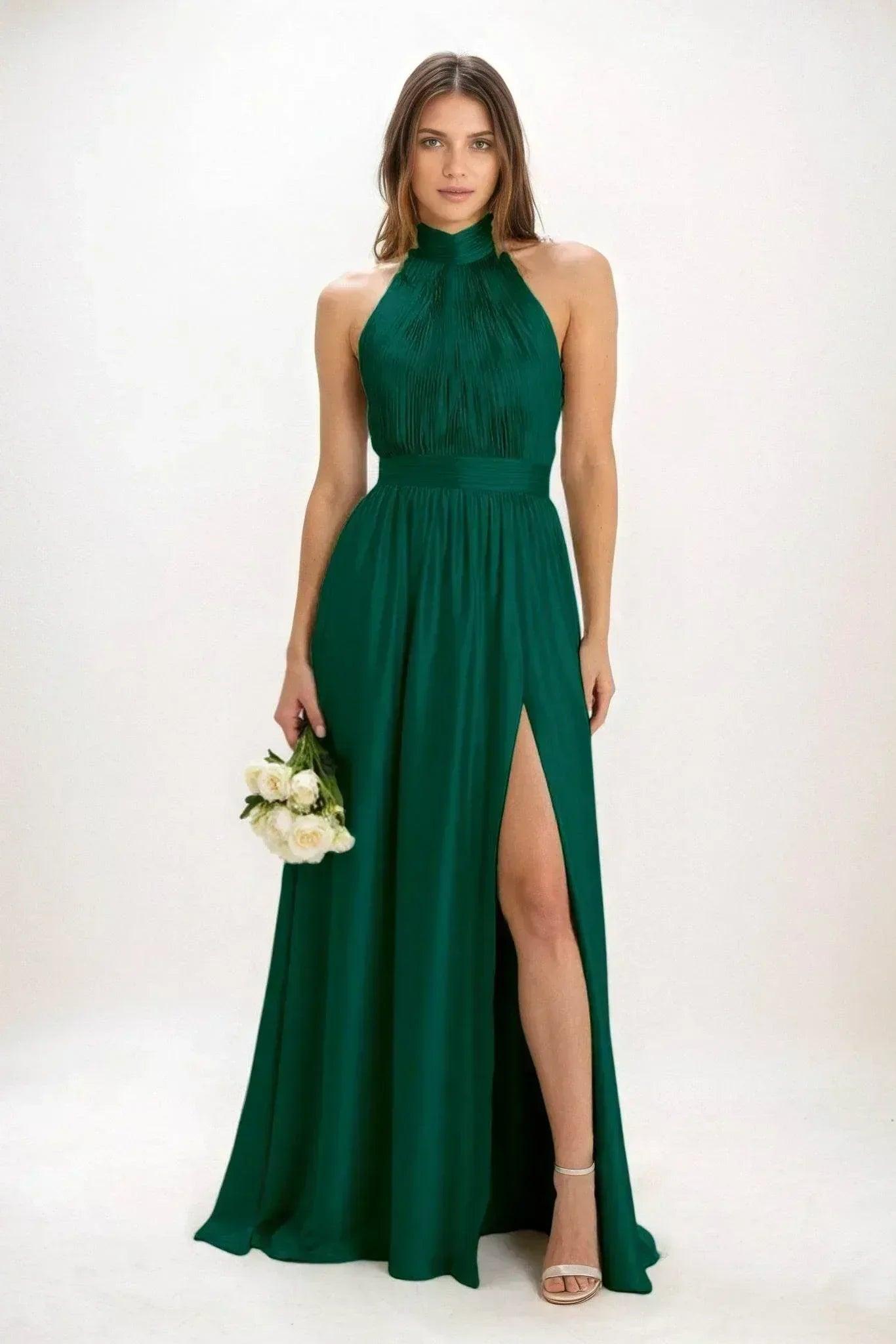 A-Line Maxi Luxe Satin Bridesmaid Dress CB0852