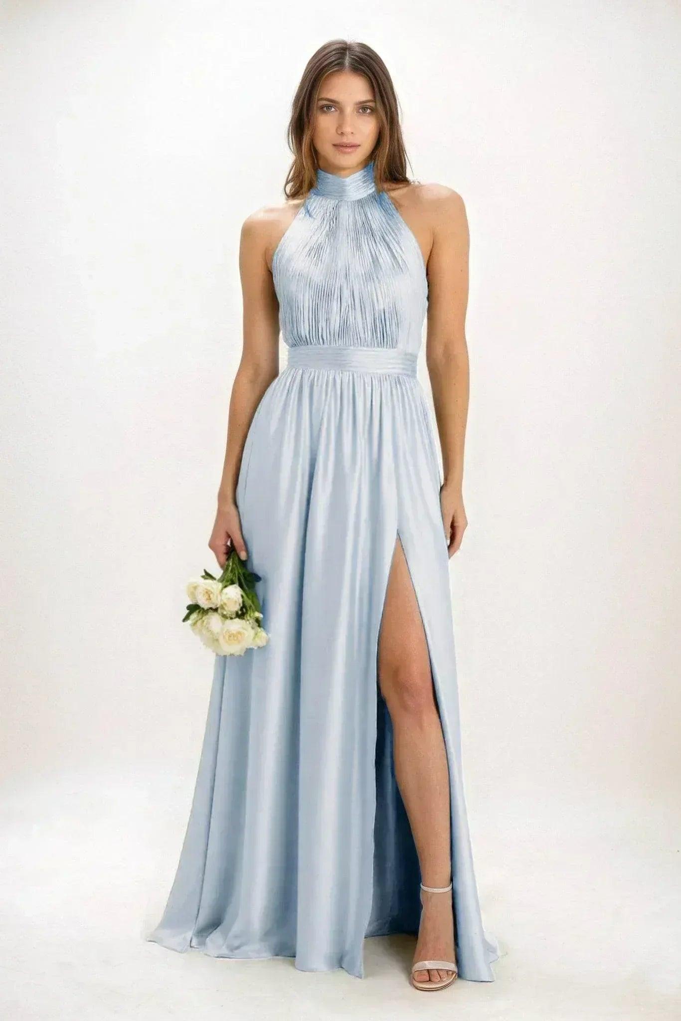 A-Line Maxi Luxe Satin Dress CB0852CS