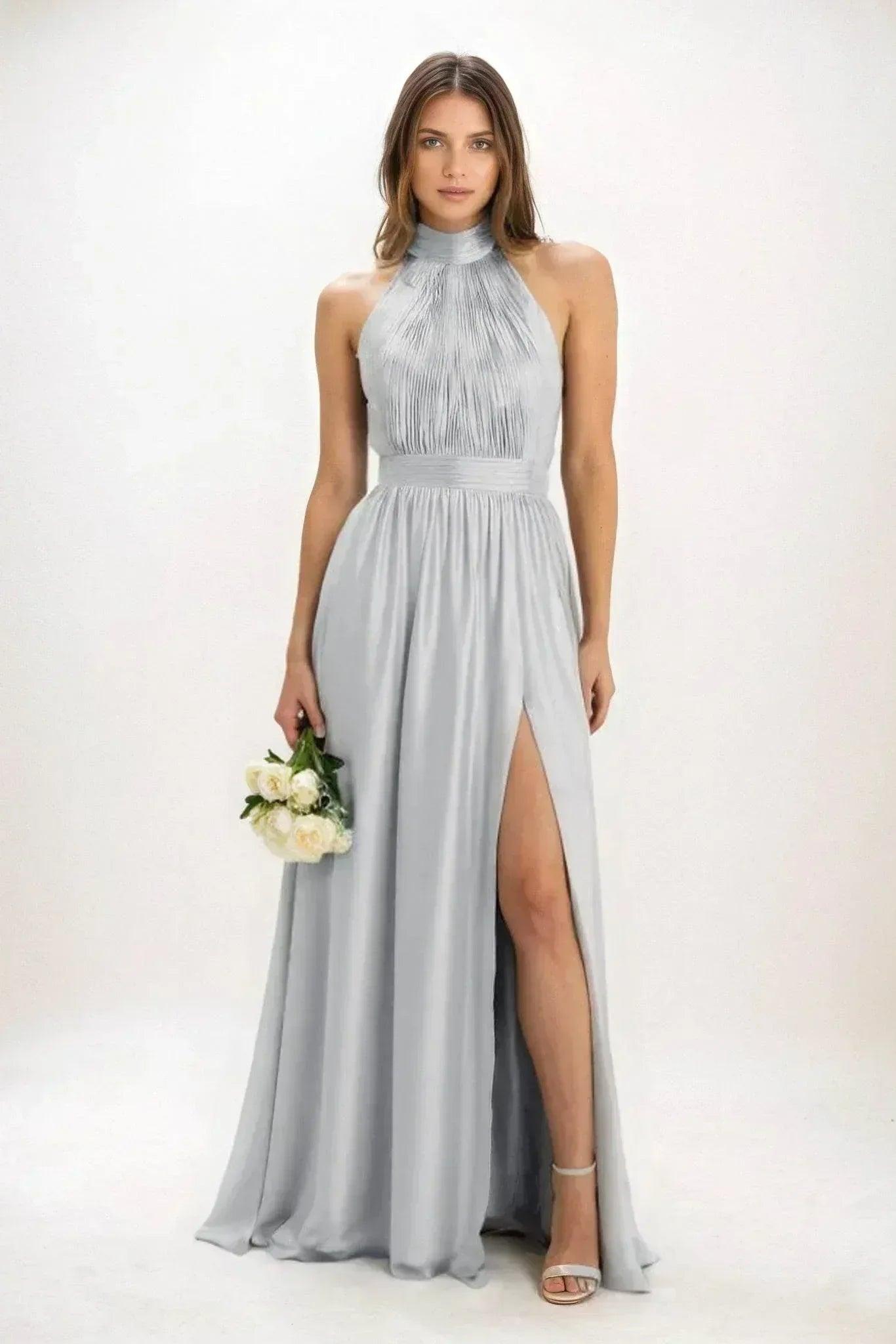 A-Line Maxi Luxe Satin Dress CB0852CS