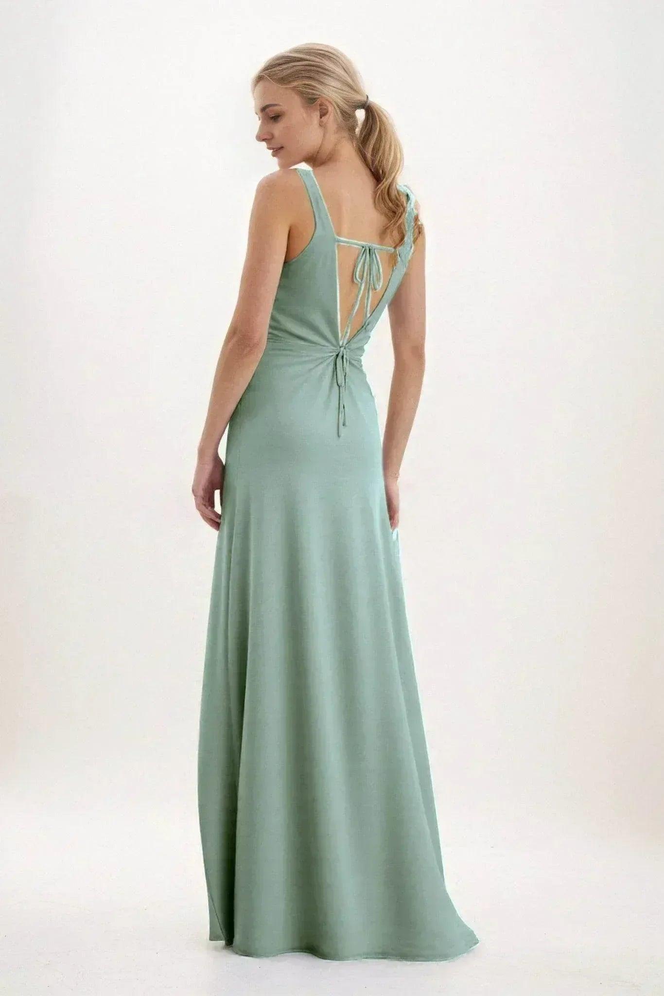 A-Line Maxi Luxe Satin Bridesmaid Dress CB0853
