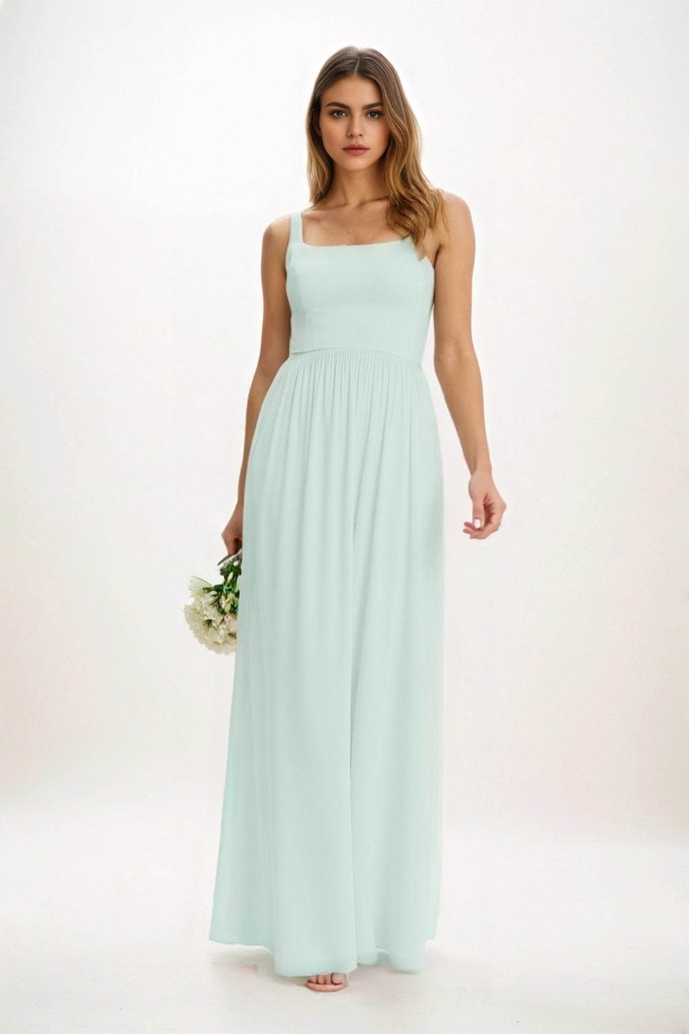 A-Line Maxi Chiffon Bridesmaid Dress CB0854