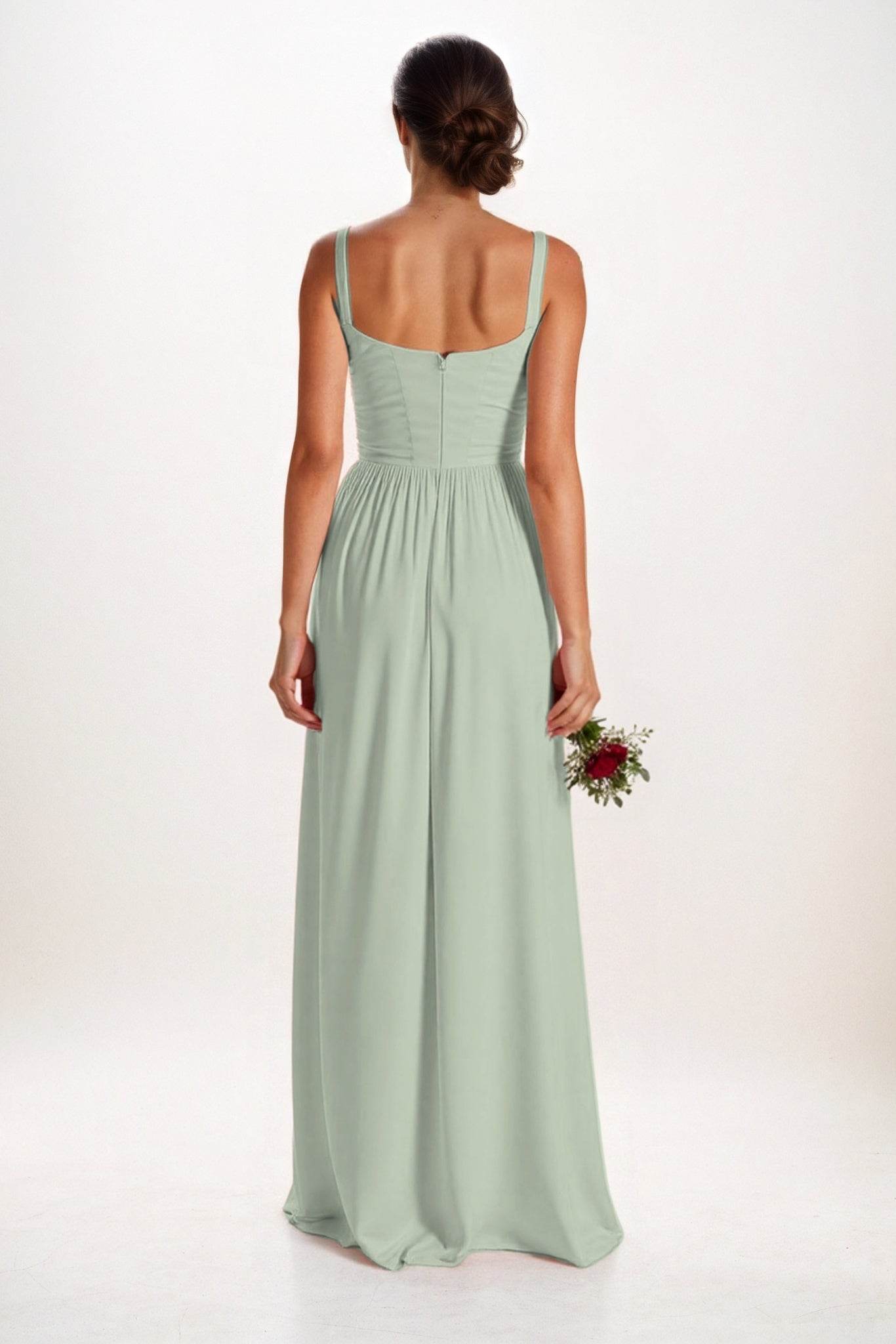 A-Line Maxi Chiffon Bridesmaid Dress CB0854