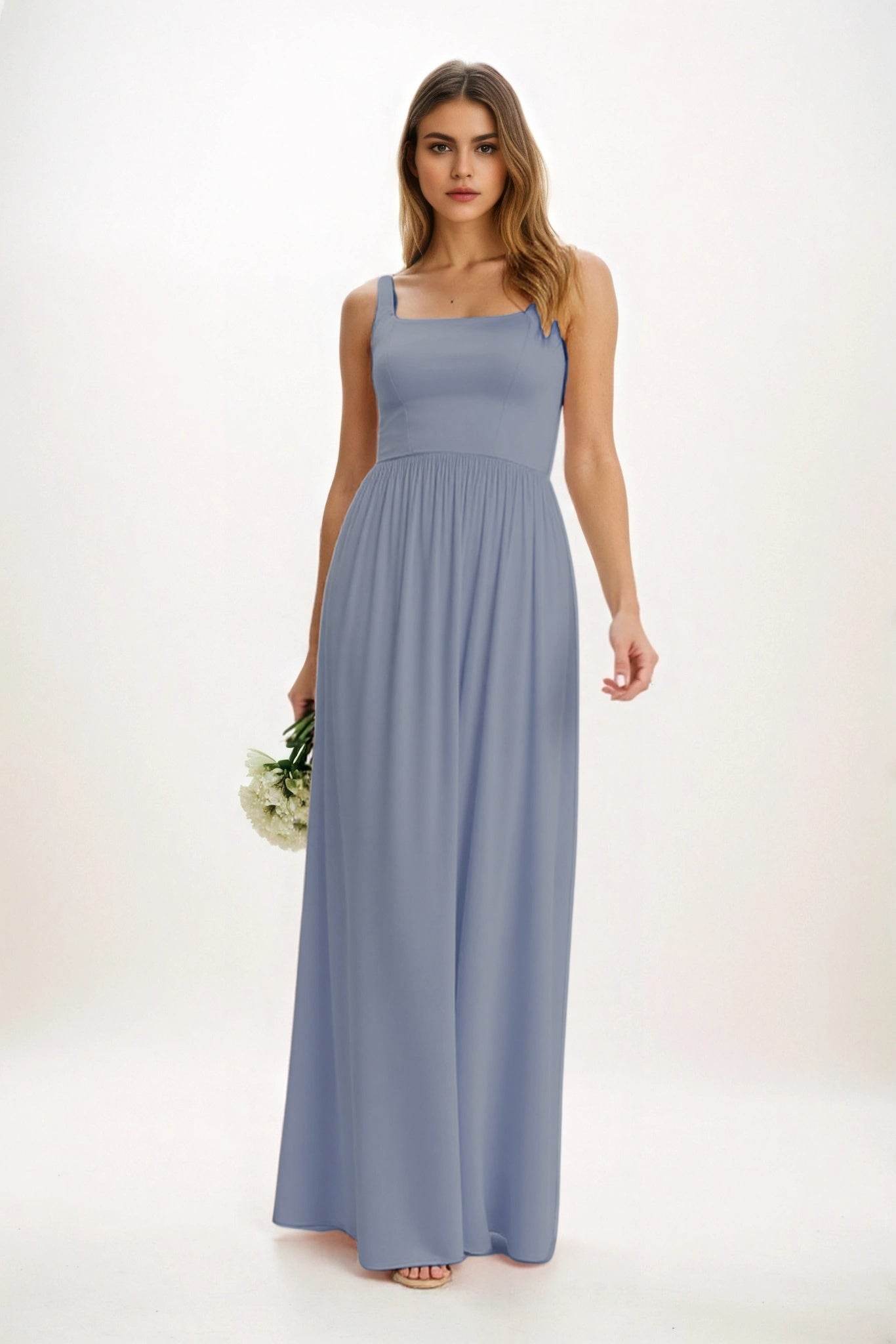 A-Line Maxi Chiffon Bridesmaid Dress CB0854