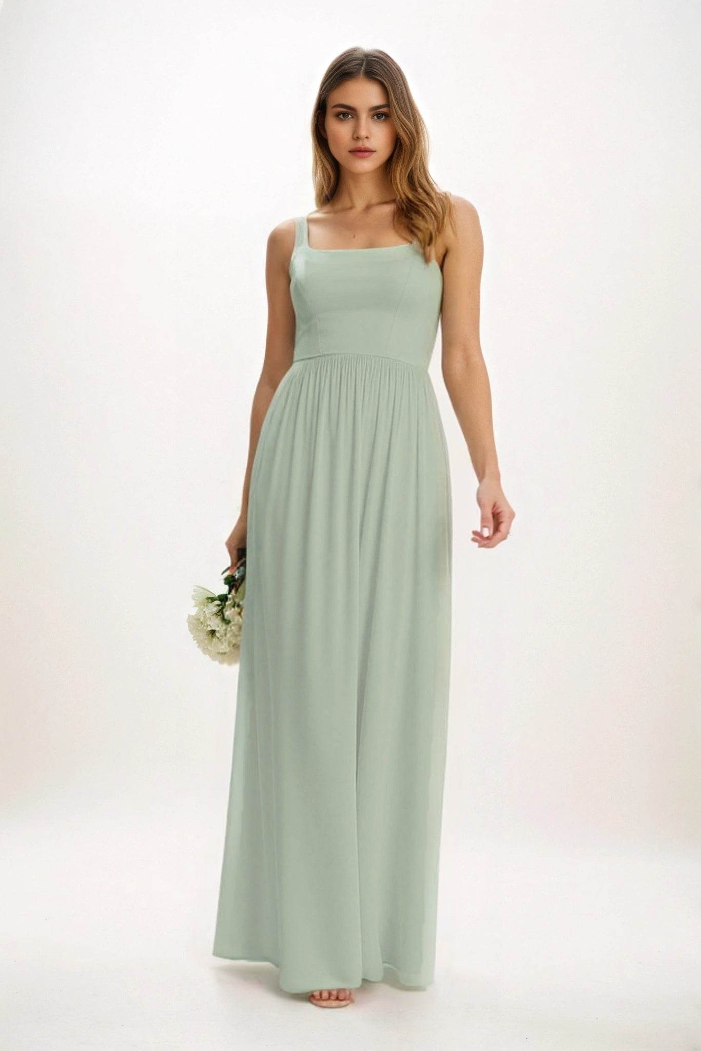 A-Line Maxi Chiffon Bridesmaid Dress CB0854