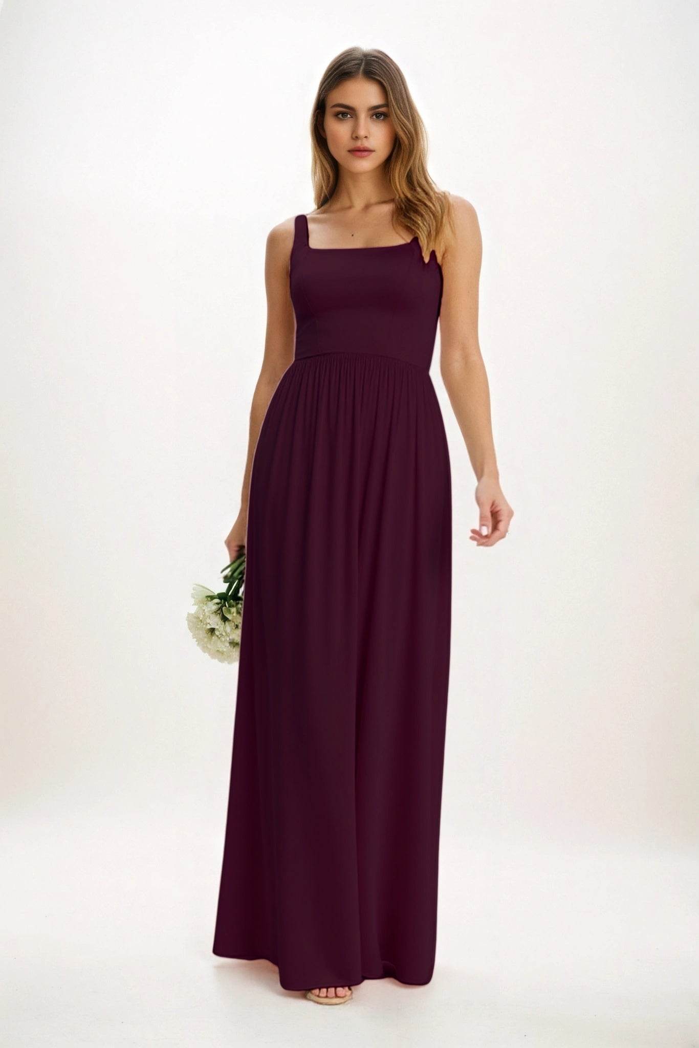 A-Line Maxi Chiffon Bridesmaid Dress CB0854