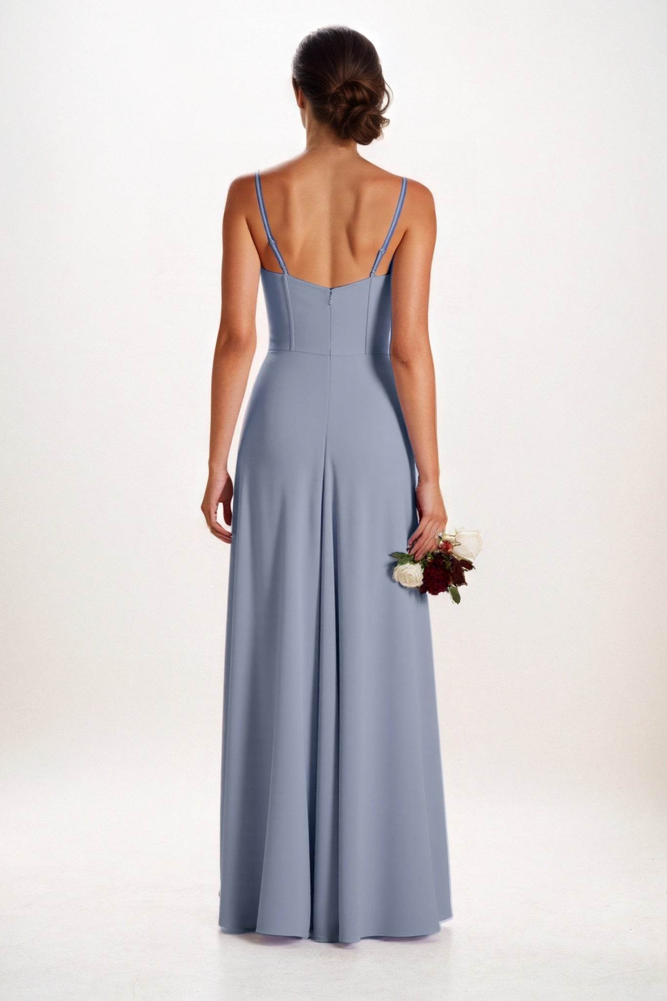 Sheath-Column Maxi Chiffon Bridesmaid Dress CB0855