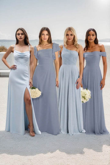 A-Line Maxi Chiffon Bridesmaid Dress CB0858