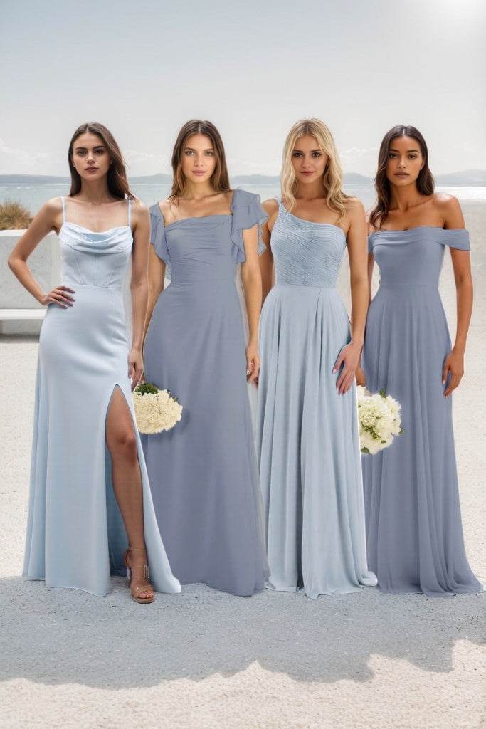 A-Line Maxi Chiffon Bridesmaid Dress CB0858