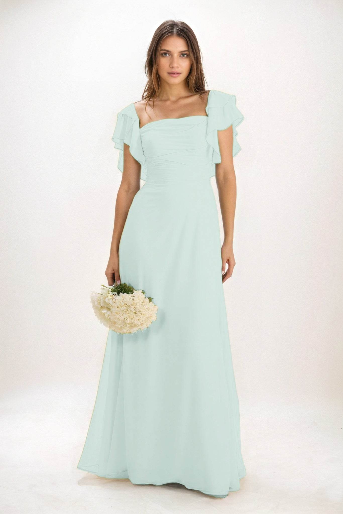 A-Line Maxi Chiffon Bridesmaid Dress CB0856