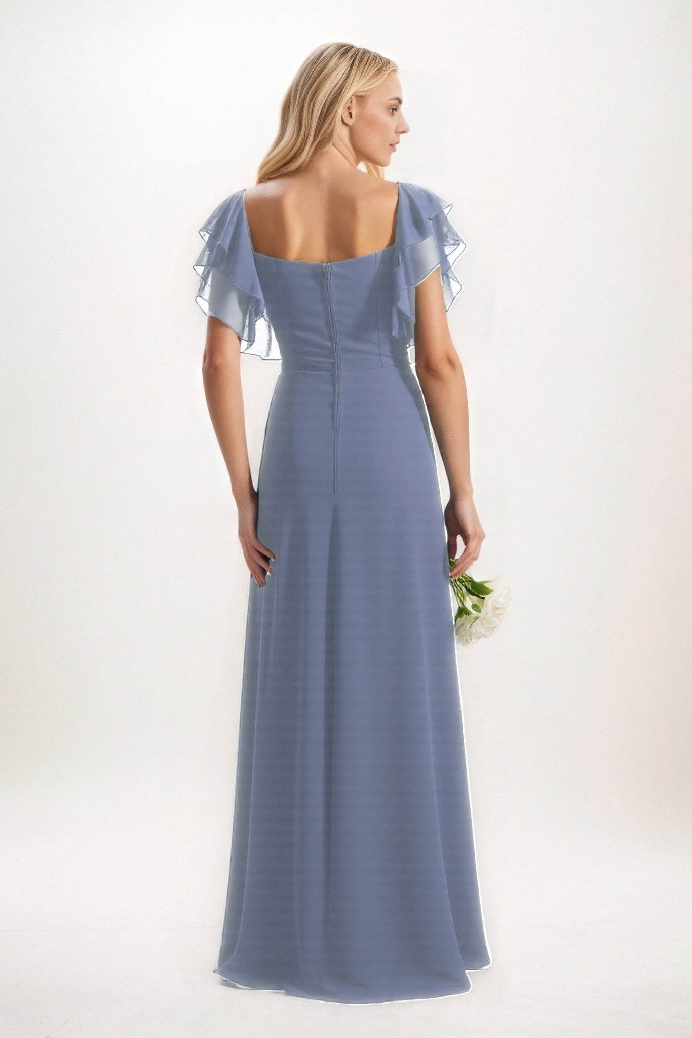 A-Line Maxi Chiffon Bridesmaid Dress CB0856