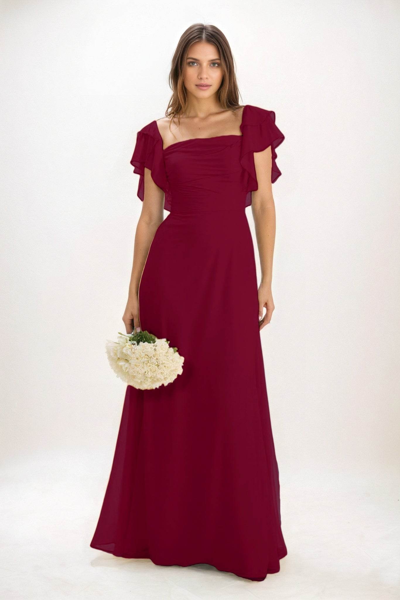 A-Line Maxi Chiffon Bridesmaid Dress CB0856