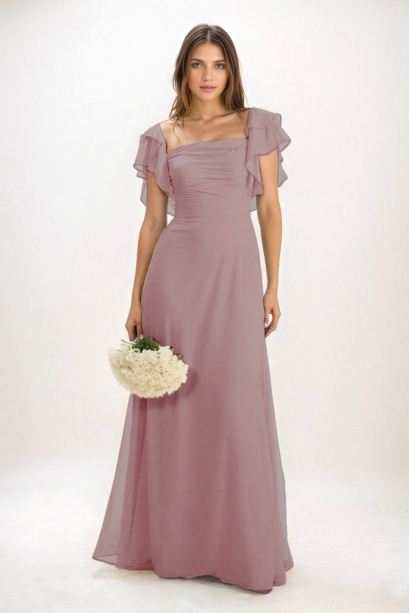 A-Line Maxi Chiffon Bridesmaid Dress CB0856